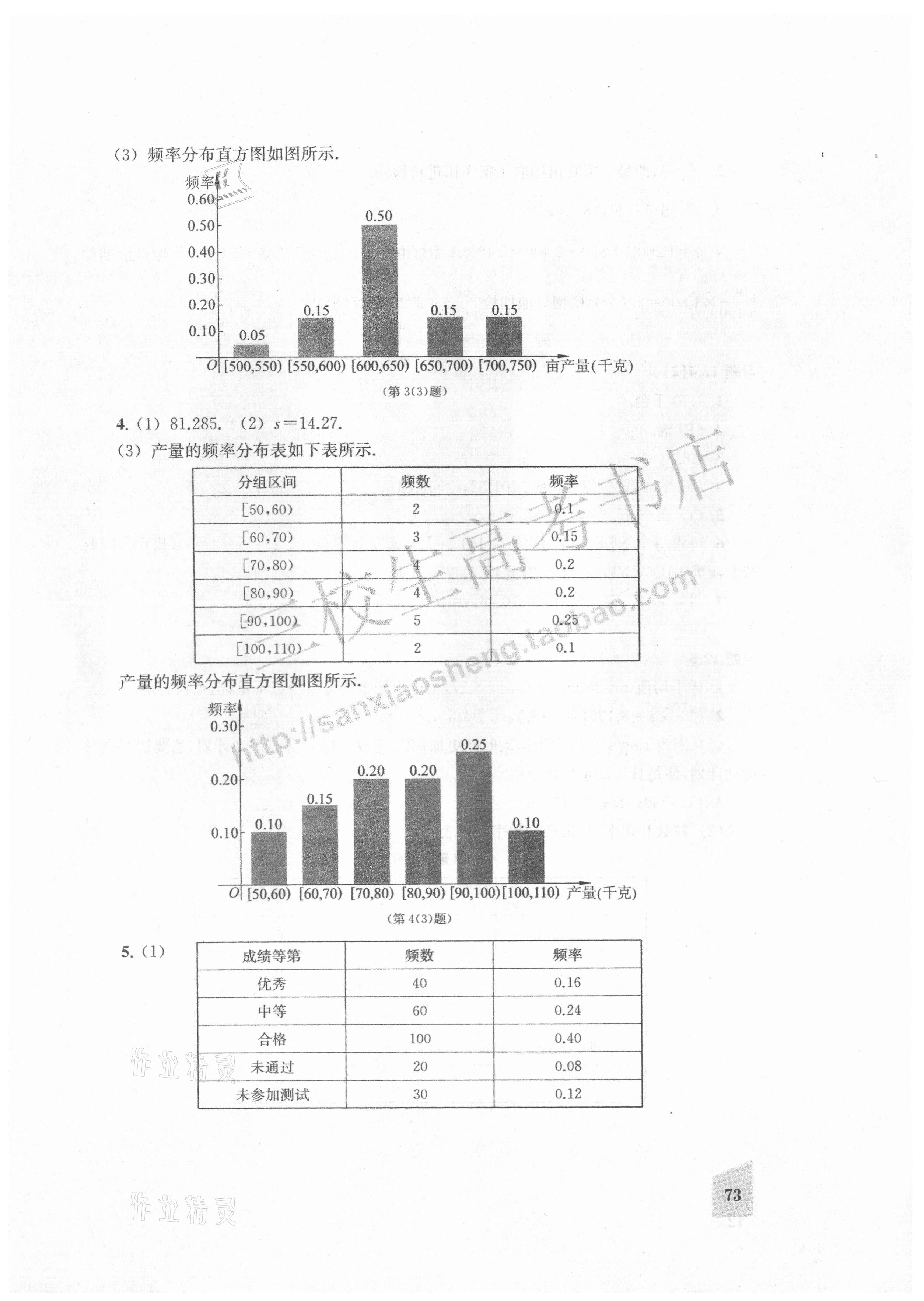 2021年練習部分九年級數學第三冊 參考答案第6頁