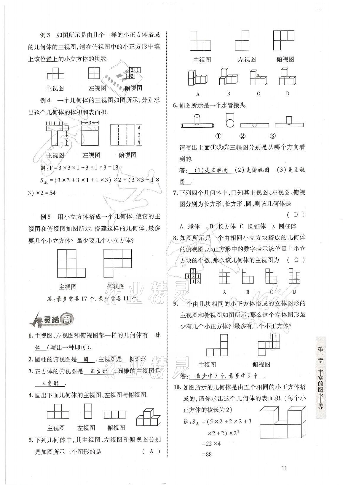 2021年育才金典七年級(jí)數(shù)學(xué)上冊北師大版 參考答案第11頁