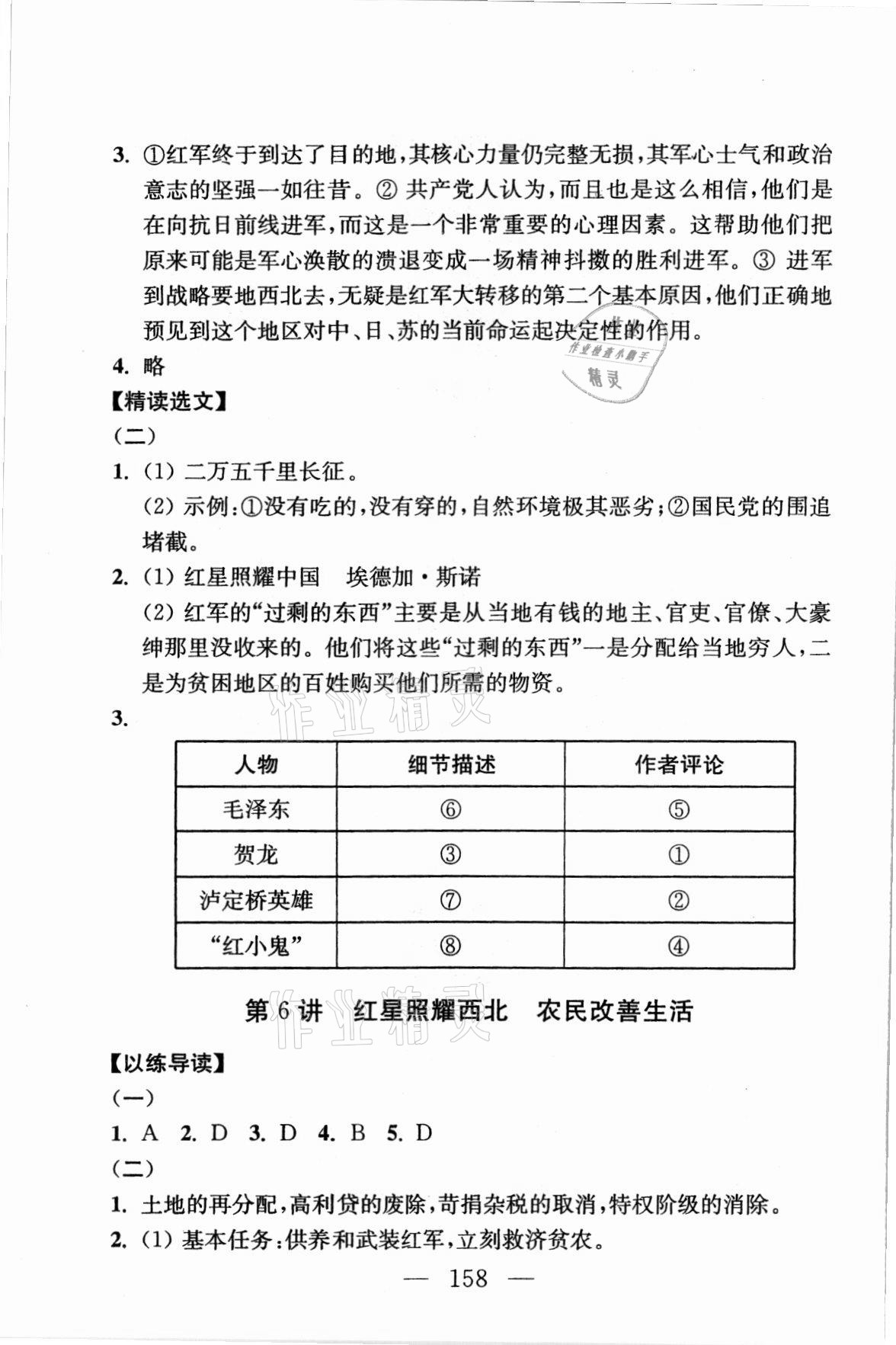 2021年問讀經(jīng)典名著導(dǎo)讀導(dǎo)練八年級上冊 參考答案第6頁