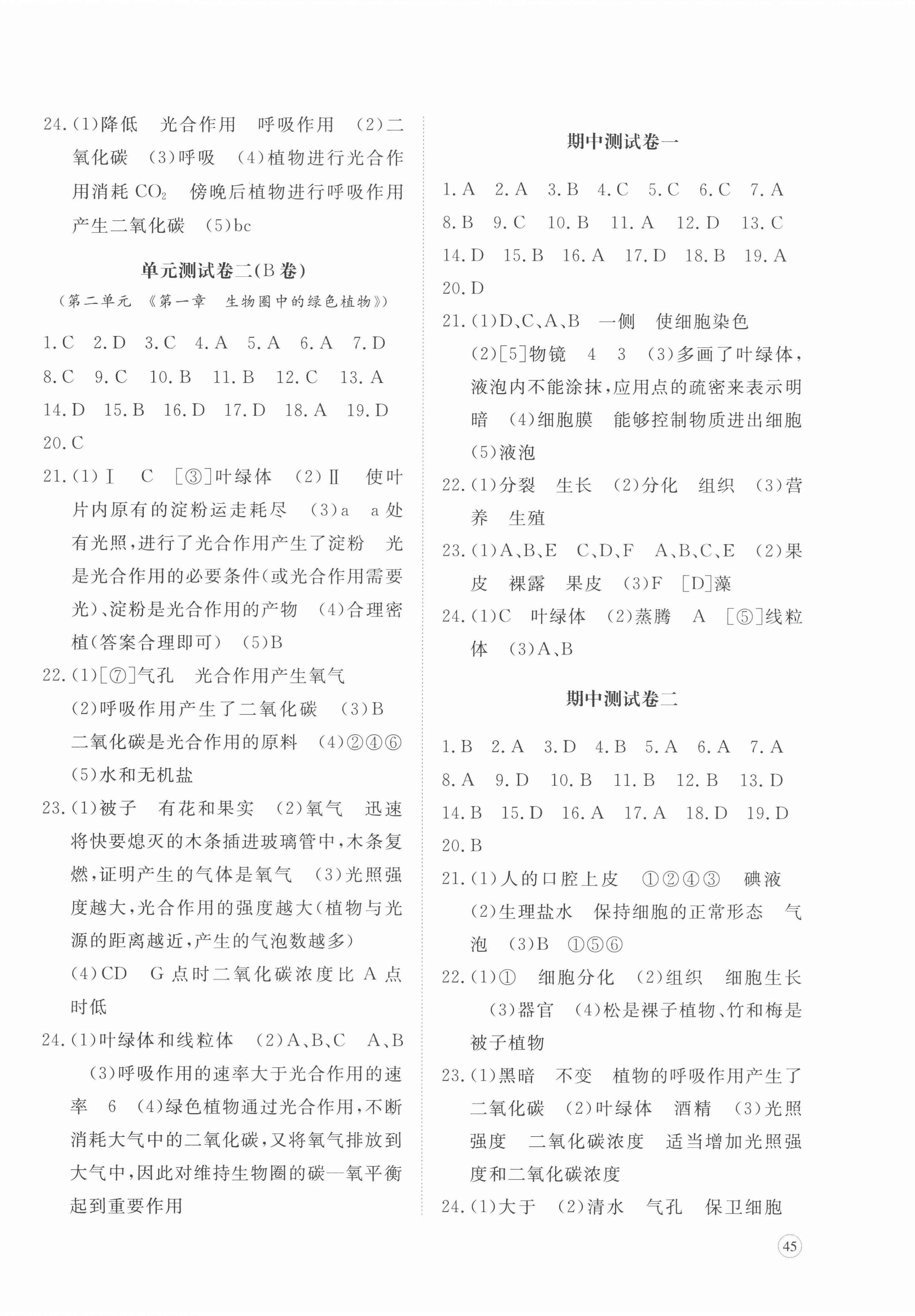 2021年新课程助学提优测试卷七年级生物上册济南版 第2页