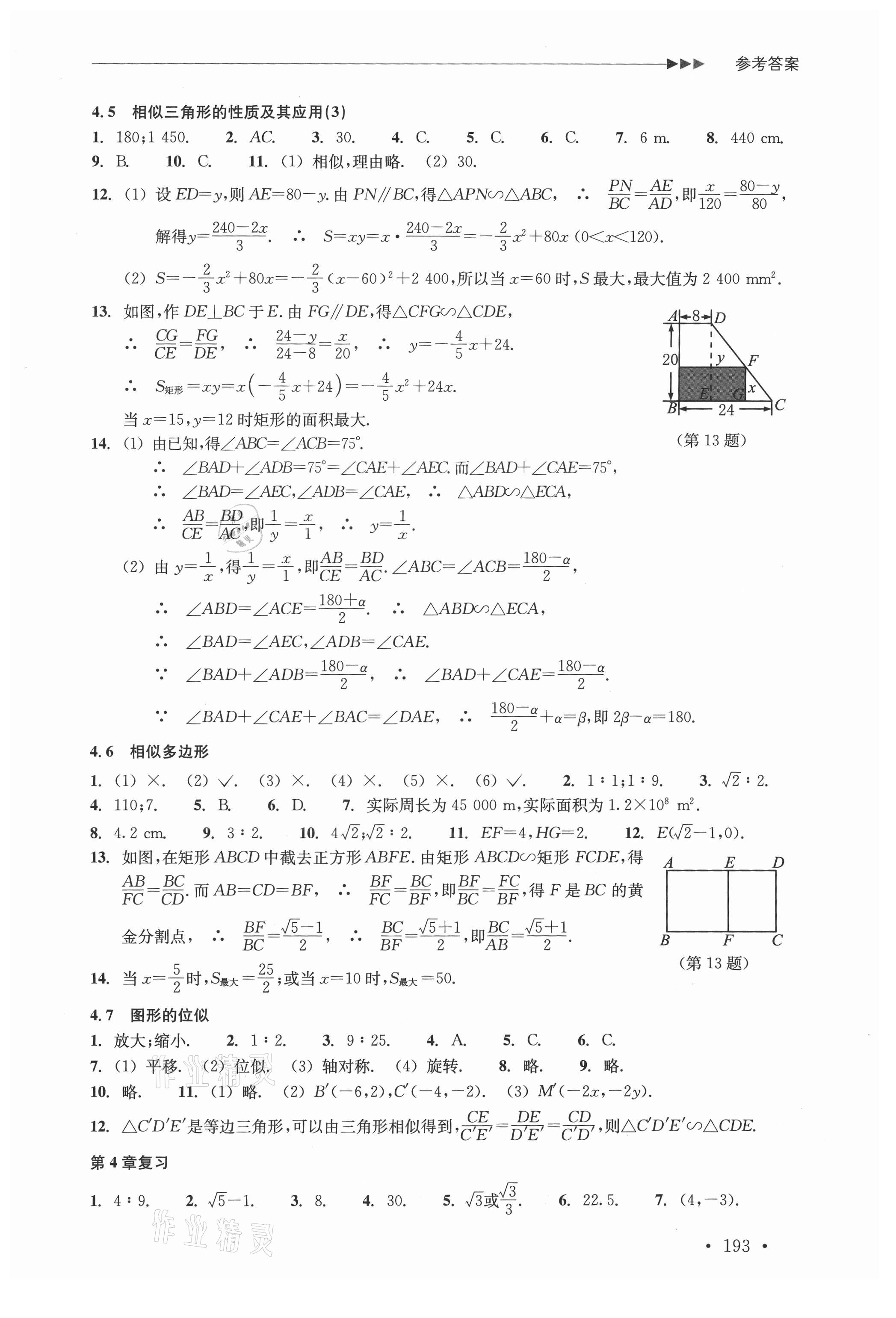 2021年分層課課練九年級數學浙教版 參考答案第11頁