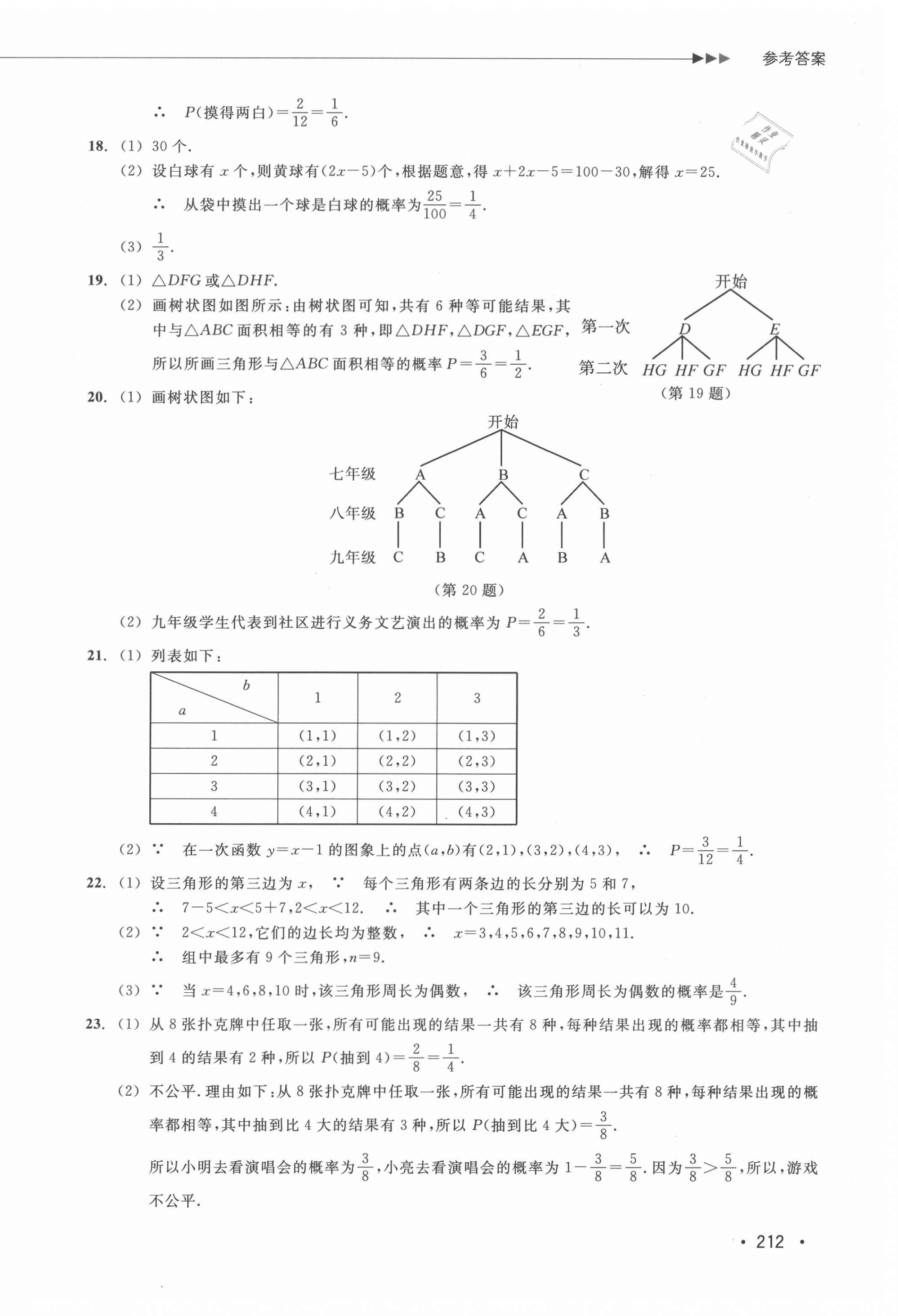 2021年分層課課練九年級(jí)數(shù)學(xué)浙教版 參考答案第28頁(yè)