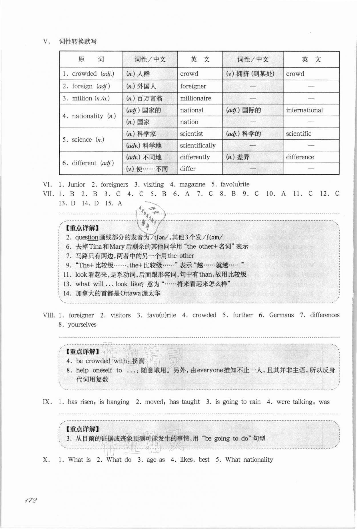 2021年華東師大版一課一練七年級(jí)英語第一學(xué)期滬教版增強(qiáng)版54制 參考答案第9頁