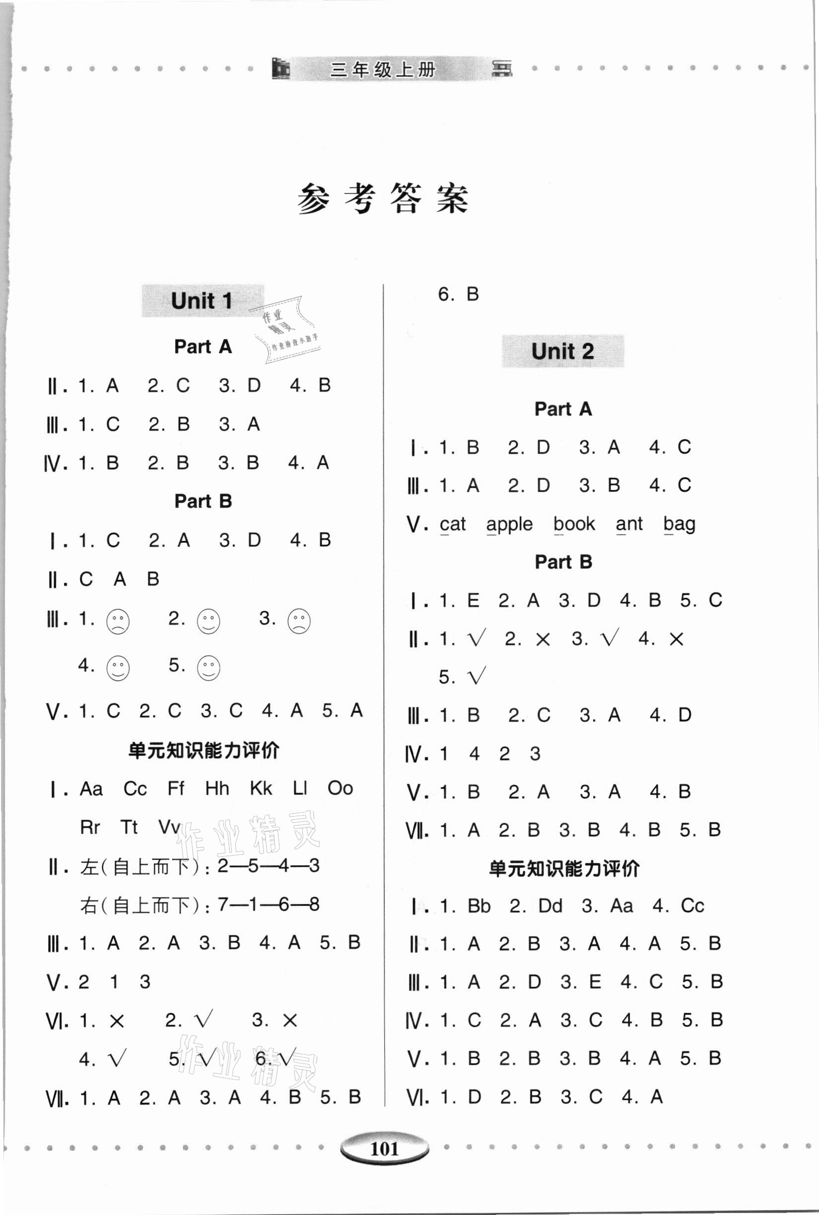 2021年智慧學(xué)習(xí)明天出版社三年級英語上冊人教版 第1頁