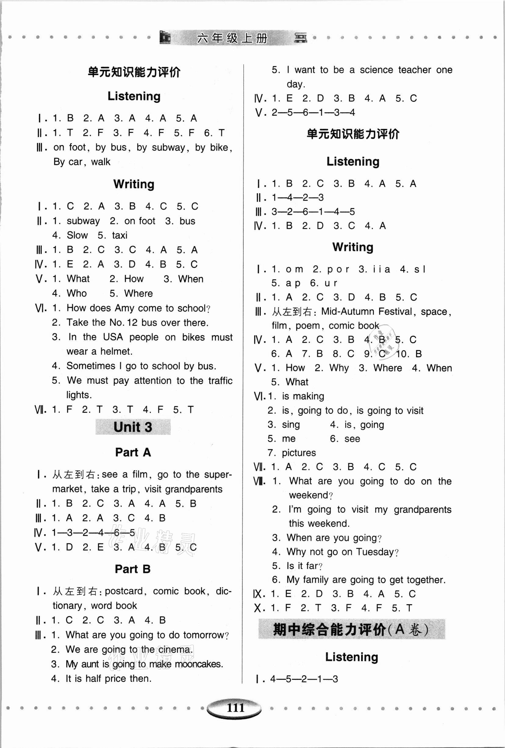 2021年智慧學(xué)習(xí)明天出版社六年級(jí)英語上冊(cè)人教版 第2頁