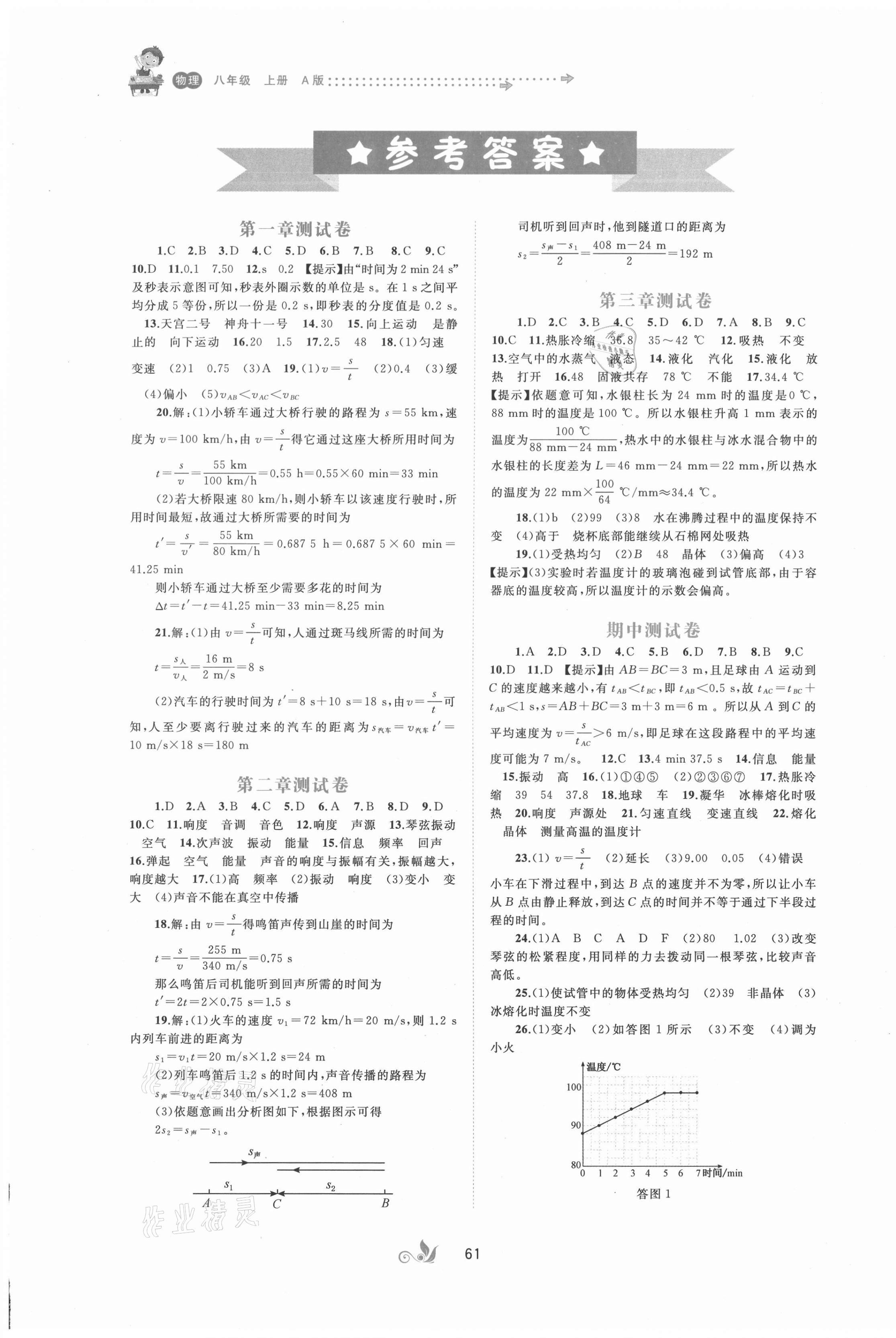 2021年新课程学习与测评单元双测八年级物理上册人教版A版 第1页