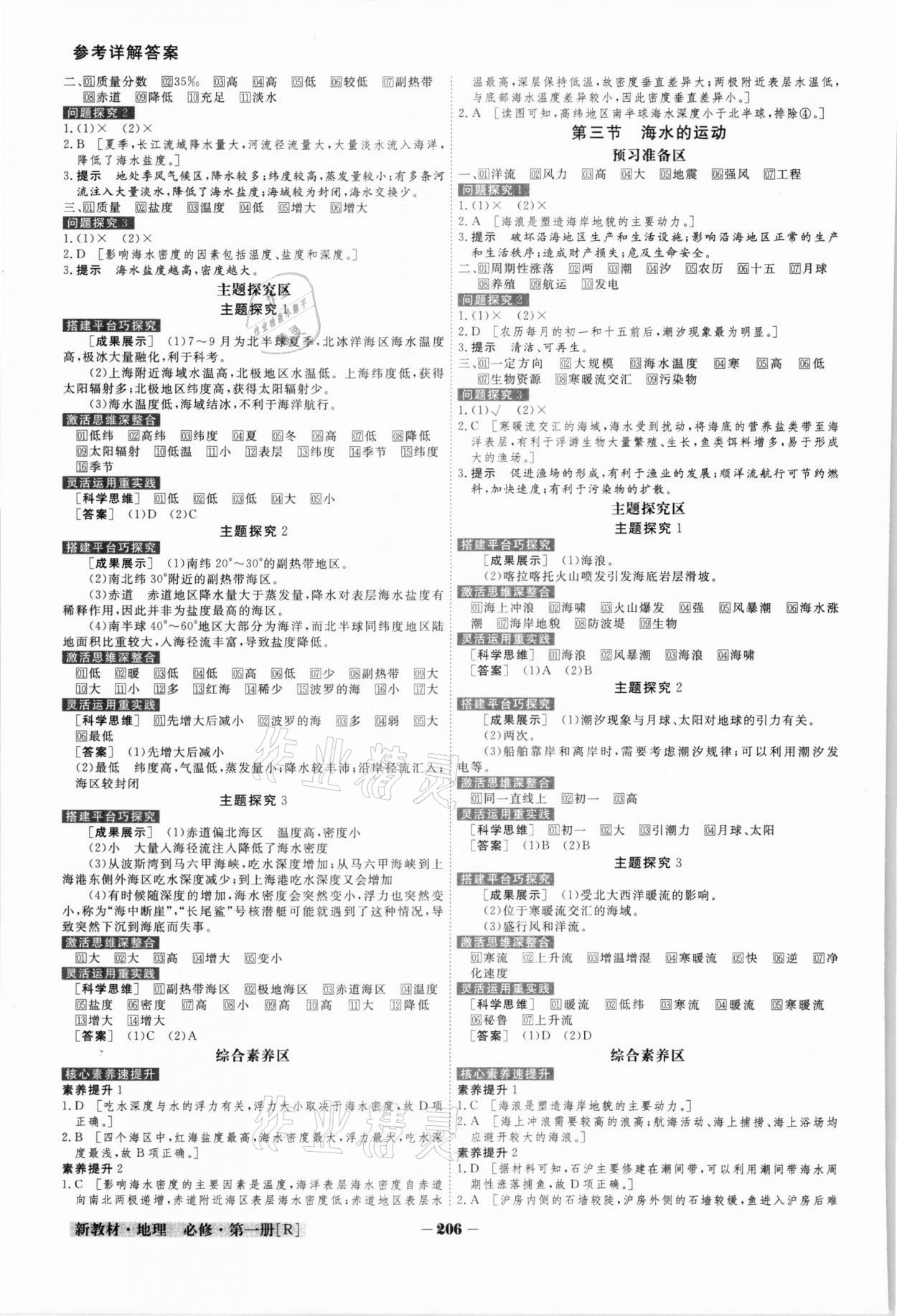 2021年金版教程高中新課程創(chuàng)新導(dǎo)學(xué)案高中地理必修1人教版 參考答案第6頁