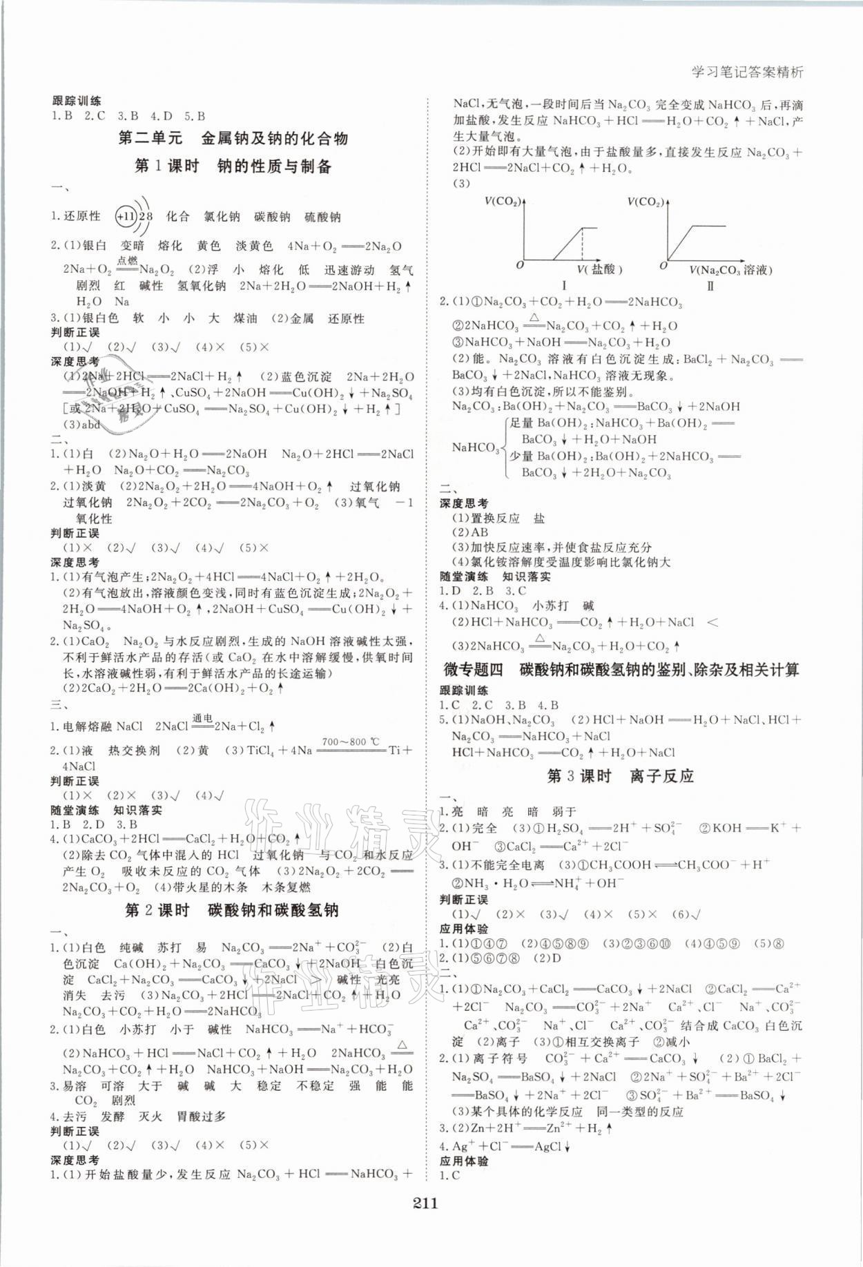 2021年步步高學(xué)習(xí)筆記化學(xué)必修第一冊蘇教版 參考答案第6頁