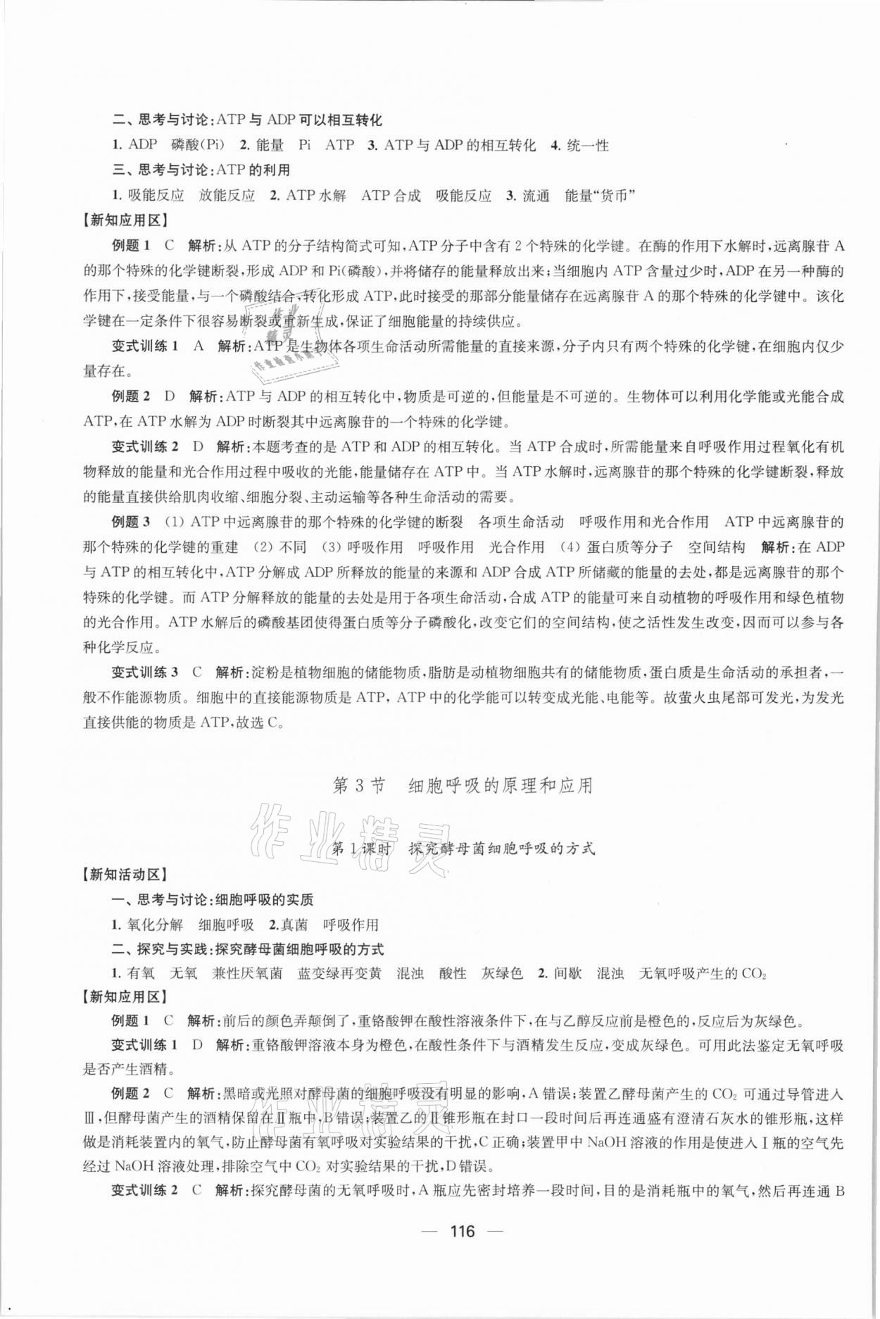 2021年凤凰新学案高中生物学人教版必修1分子与细胞 参考答案第11页