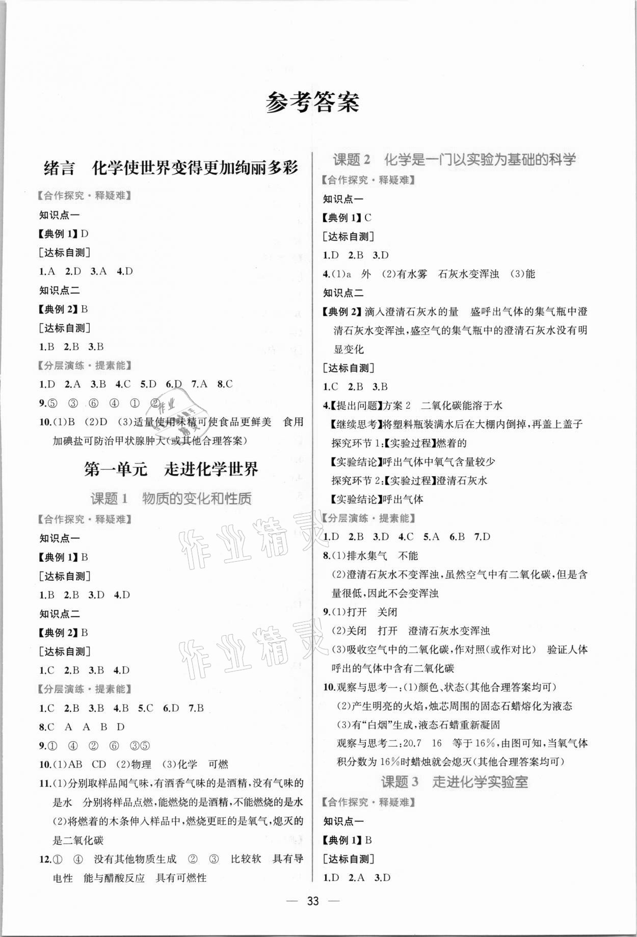 2021年同步导学案课时练九年级化学全一册人教版河南专版 第1页