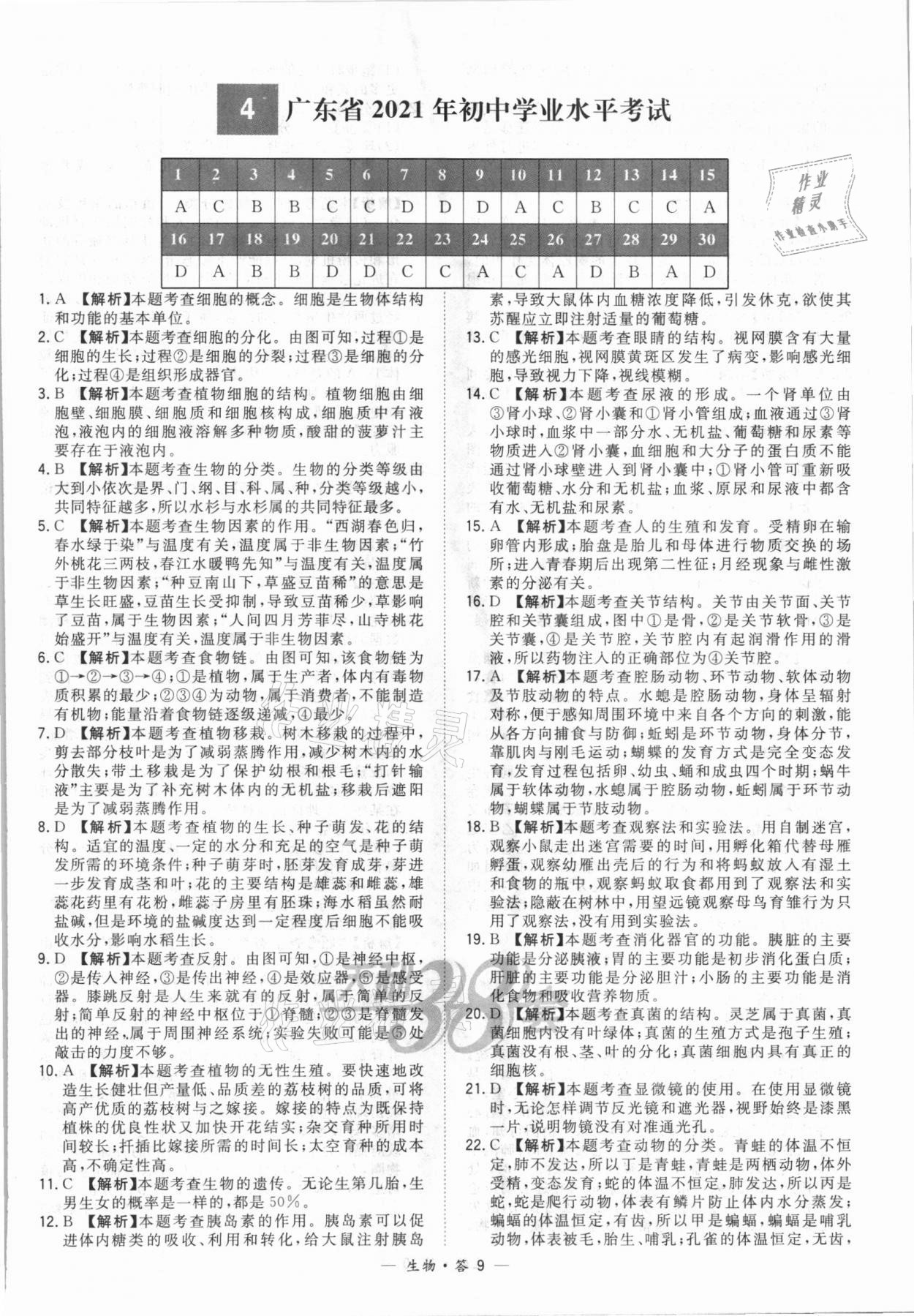 2022年天利38套新課標(biāo)全國中考試題精選生物 第9頁