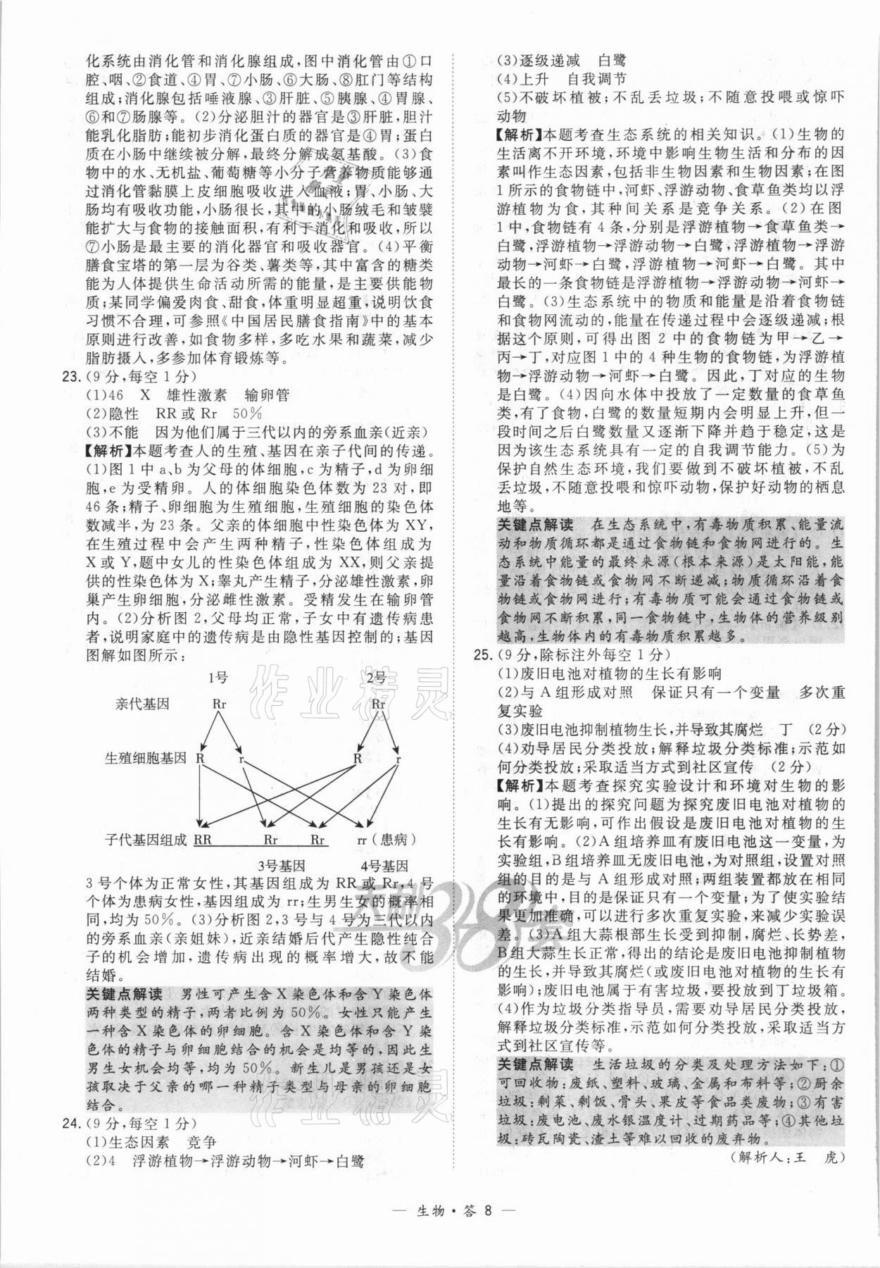 2022年天利38套新課標(biāo)全國中考試題精選生物 第8頁