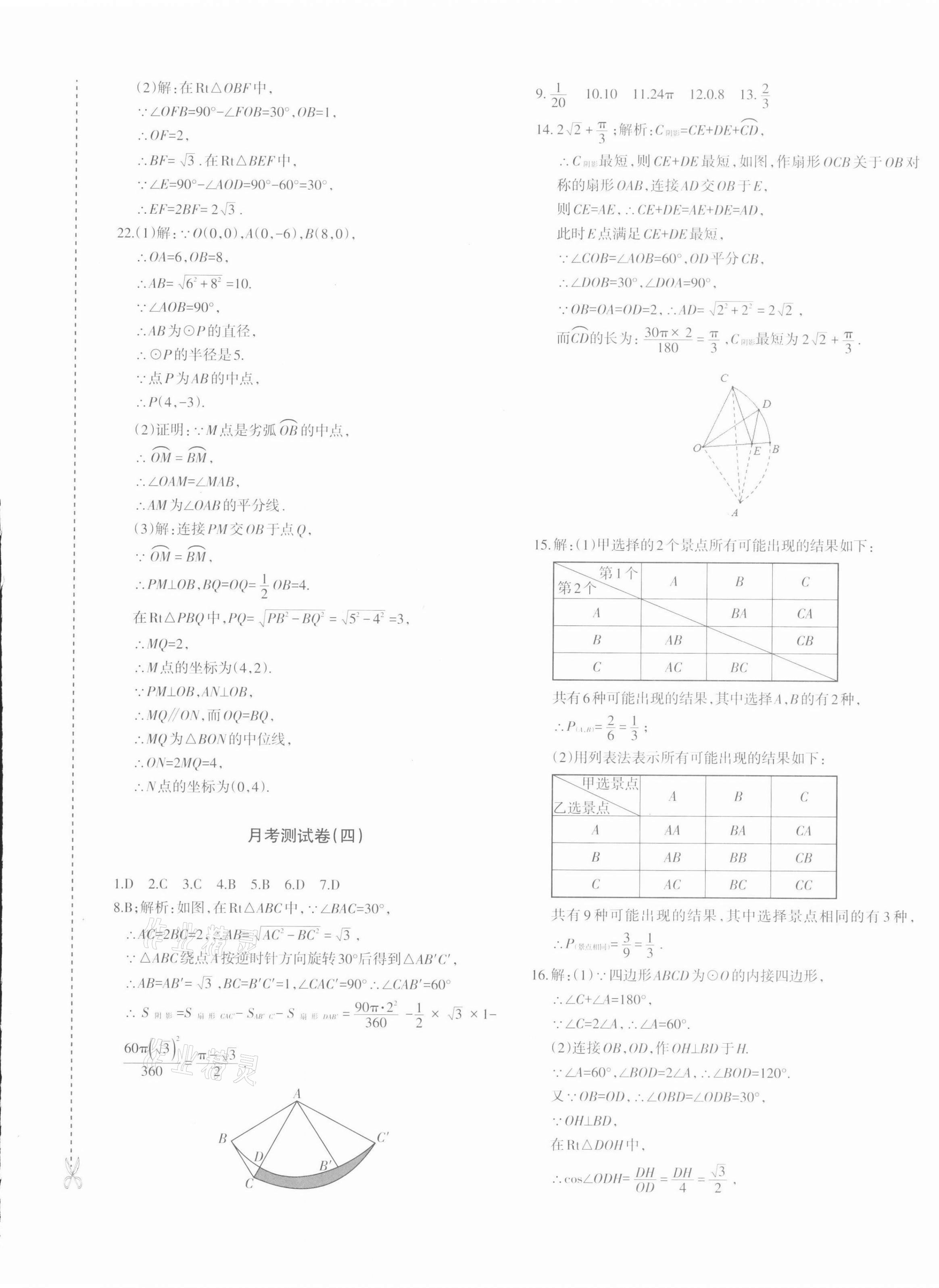 2021年優(yōu)學(xué)1+1評價與測試九年級數(shù)學(xué)全一冊人教版 參考答案第21頁