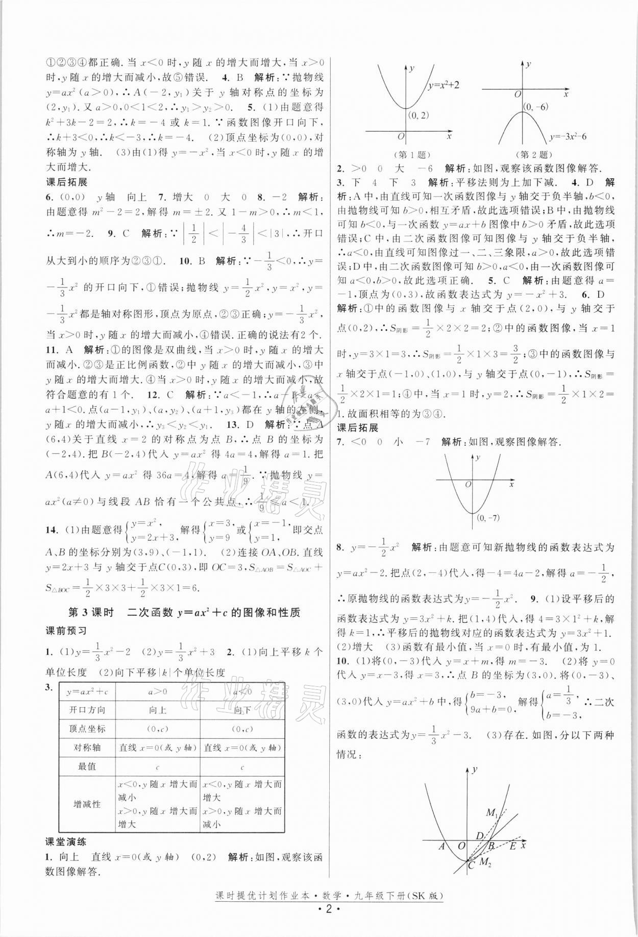 2022年課時(shí)提優(yōu)計(jì)劃作業(yè)本九年級(jí)數(shù)學(xué)下冊(cè)蘇科版 第2頁