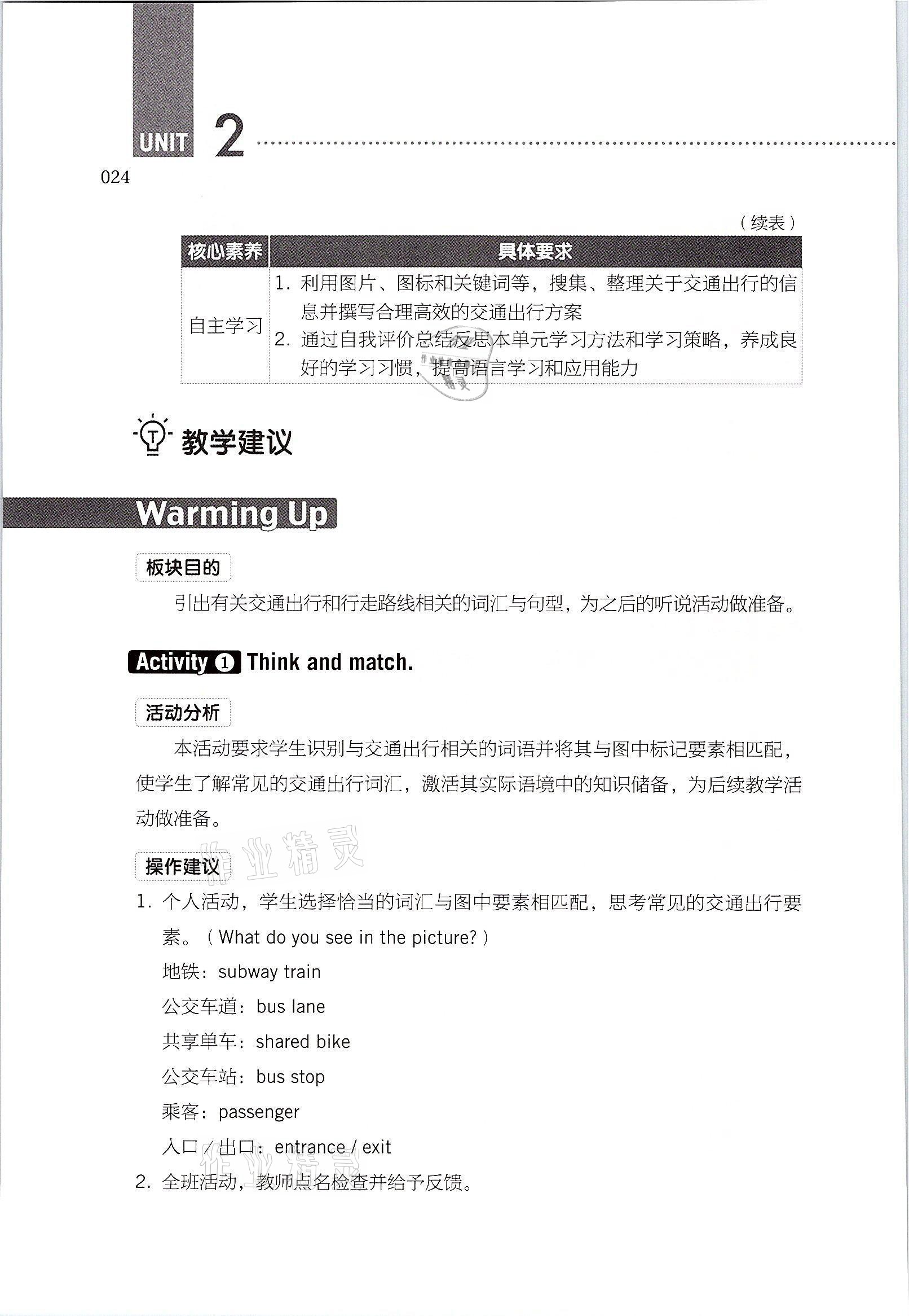 2021年英語基礎模塊上冊人教版&nbsp;參考答案第24頁
