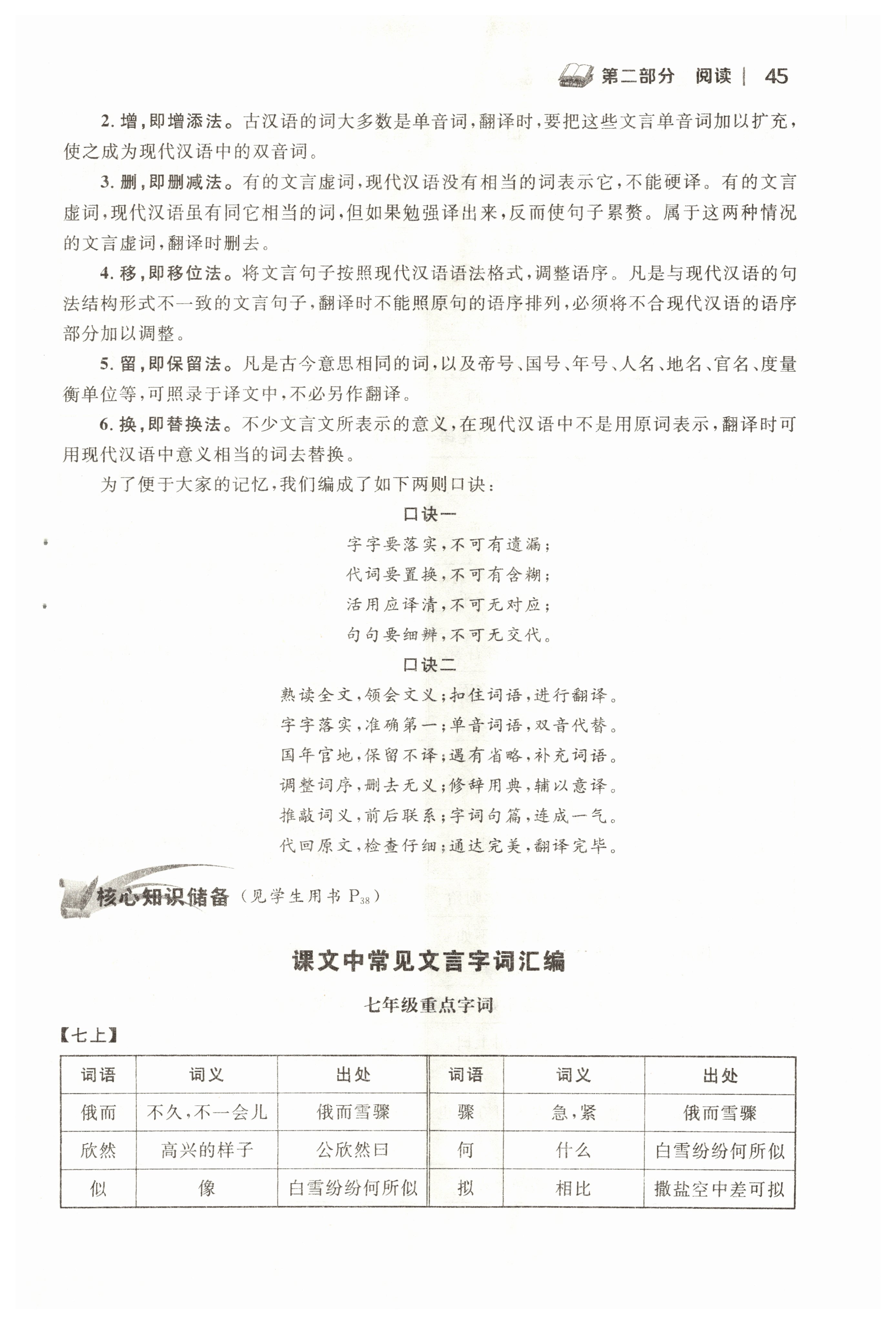 2022年中考新视野九年级语文上册中考用书人教版 参考答案第45页