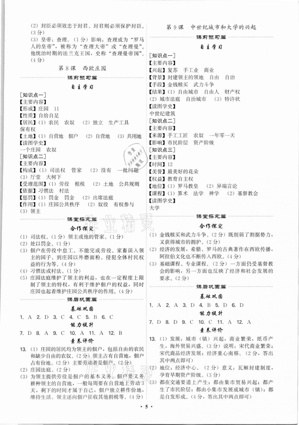 2021年精準同步九年級歷史全一冊人教版廣州專版 第5頁