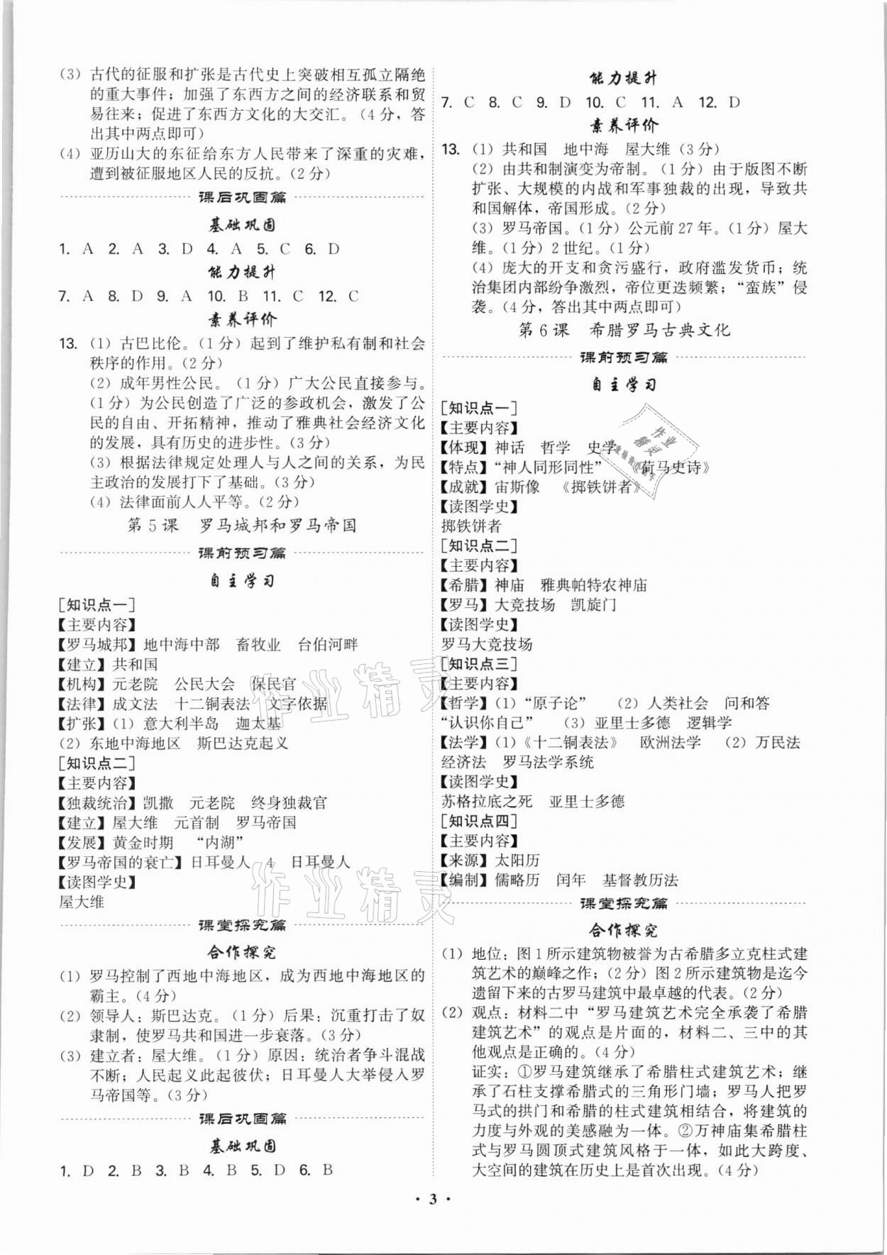 2021年精準同步九年級歷史全一冊人教版廣州專版 第3頁