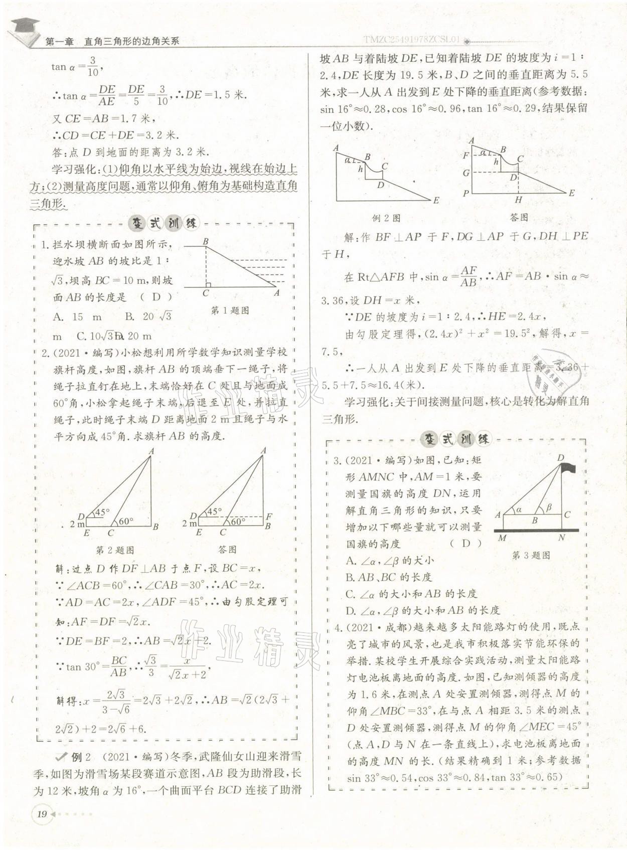 2022年每日核心導(dǎo)學(xué)九年級數(shù)學(xué)下冊北師大版 第19頁