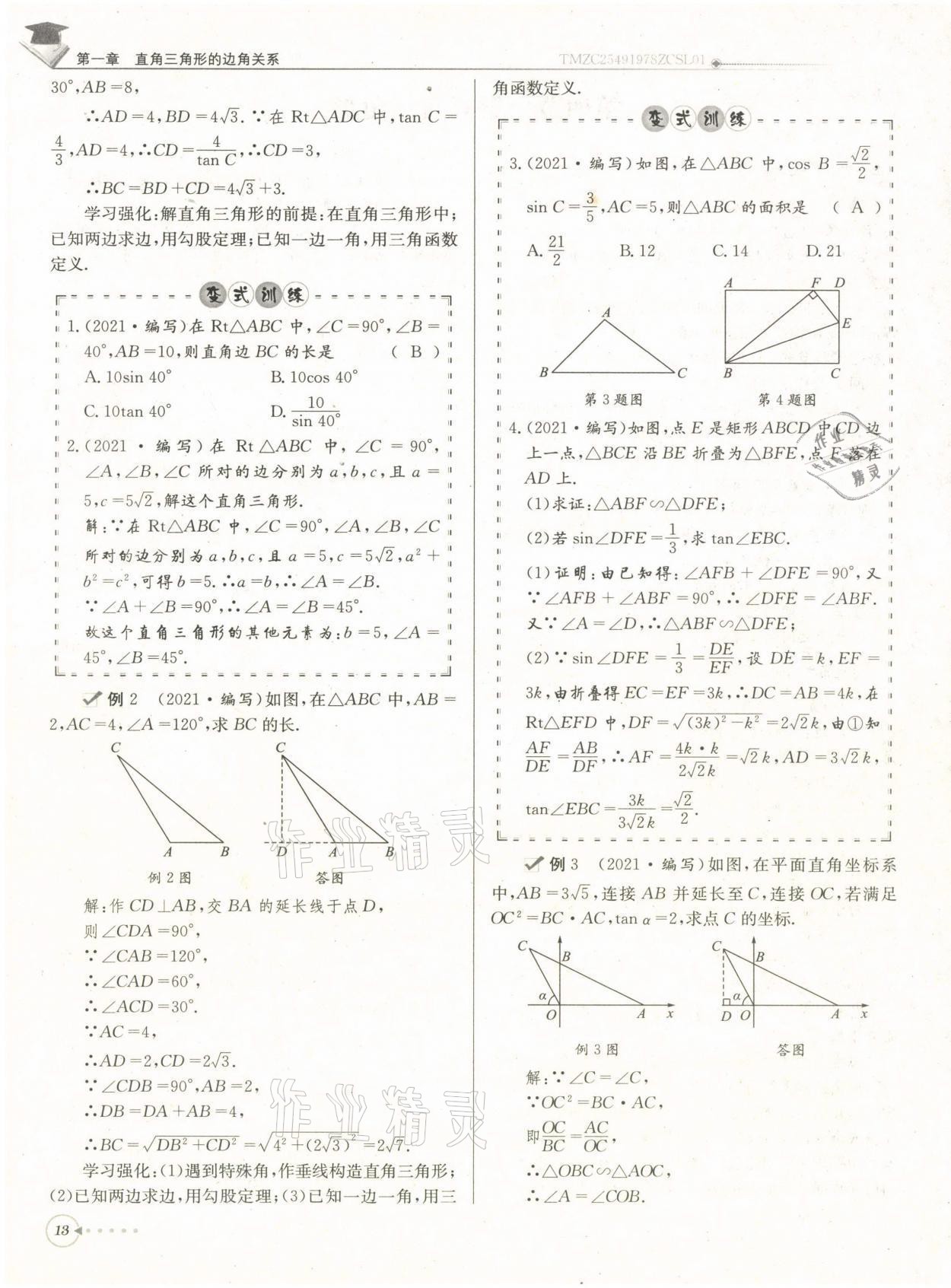 2022年每日核心導(dǎo)學(xué)九年級數(shù)學(xué)下冊北師大版 第13頁