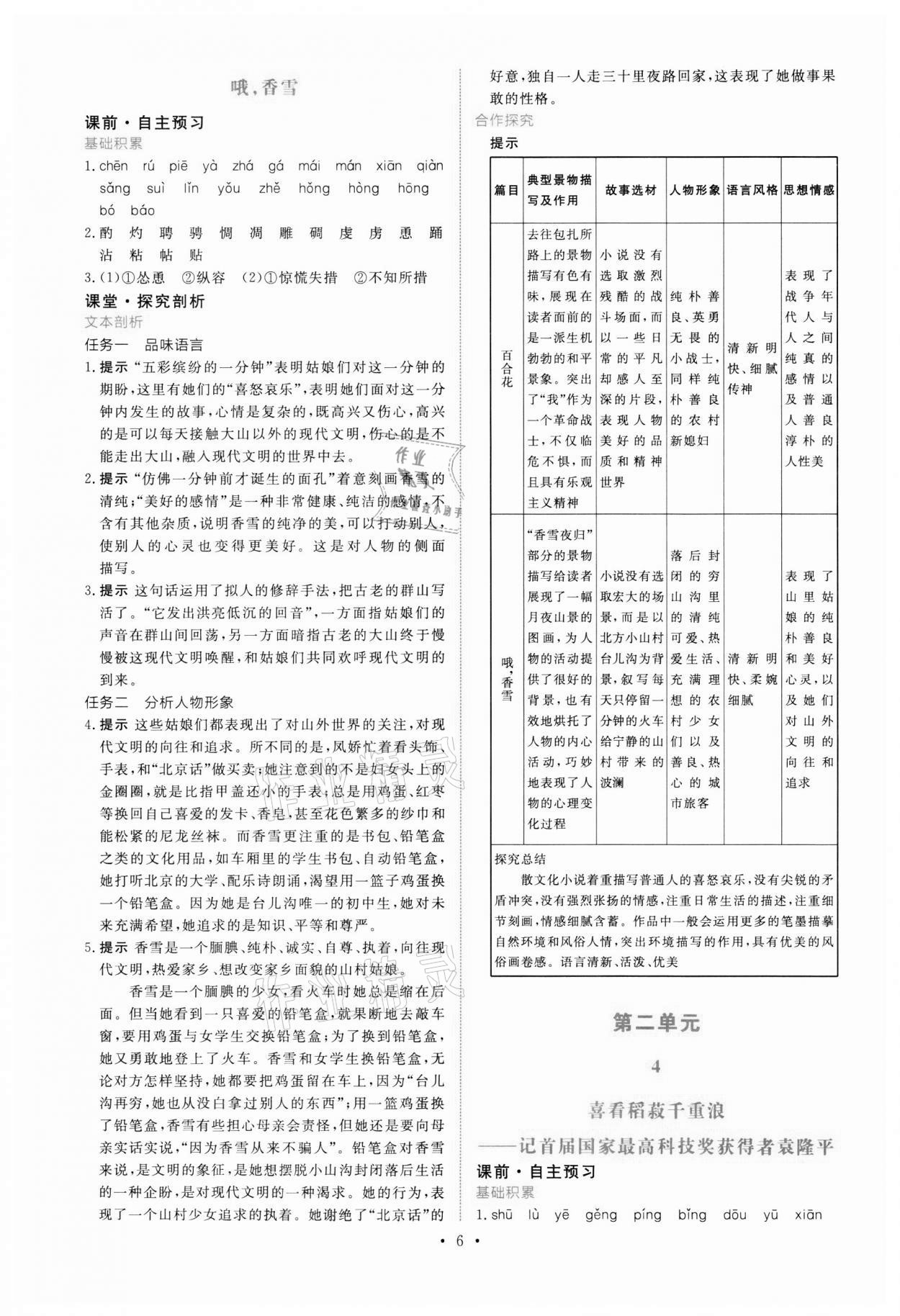 2021年能力培養(yǎng)與測(cè)試語(yǔ)文必修上冊(cè)人教版 參考答案第5頁(yè)