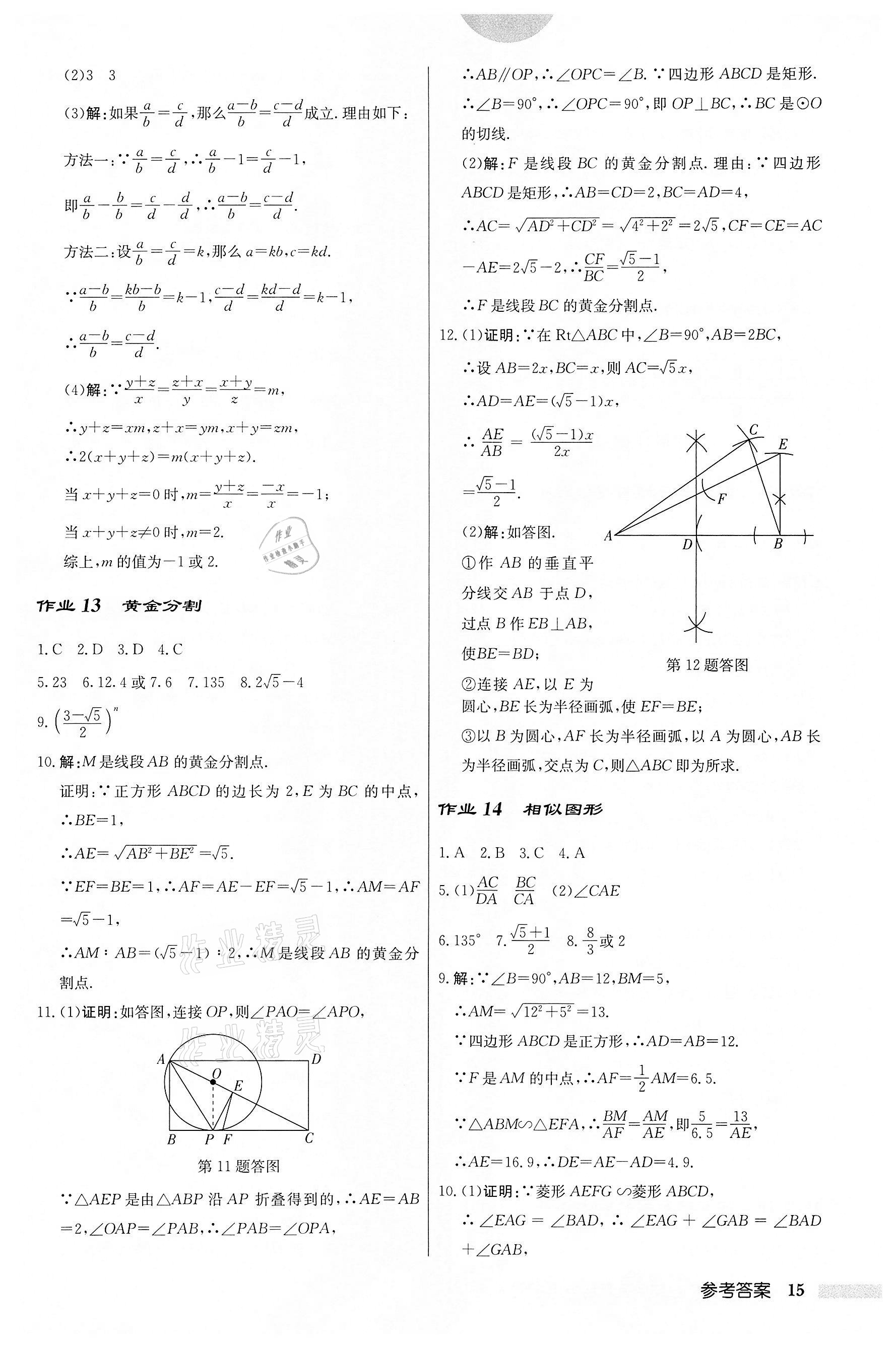 2022年啟東中學作業(yè)本九年級數(shù)學下冊蘇科版 第15頁