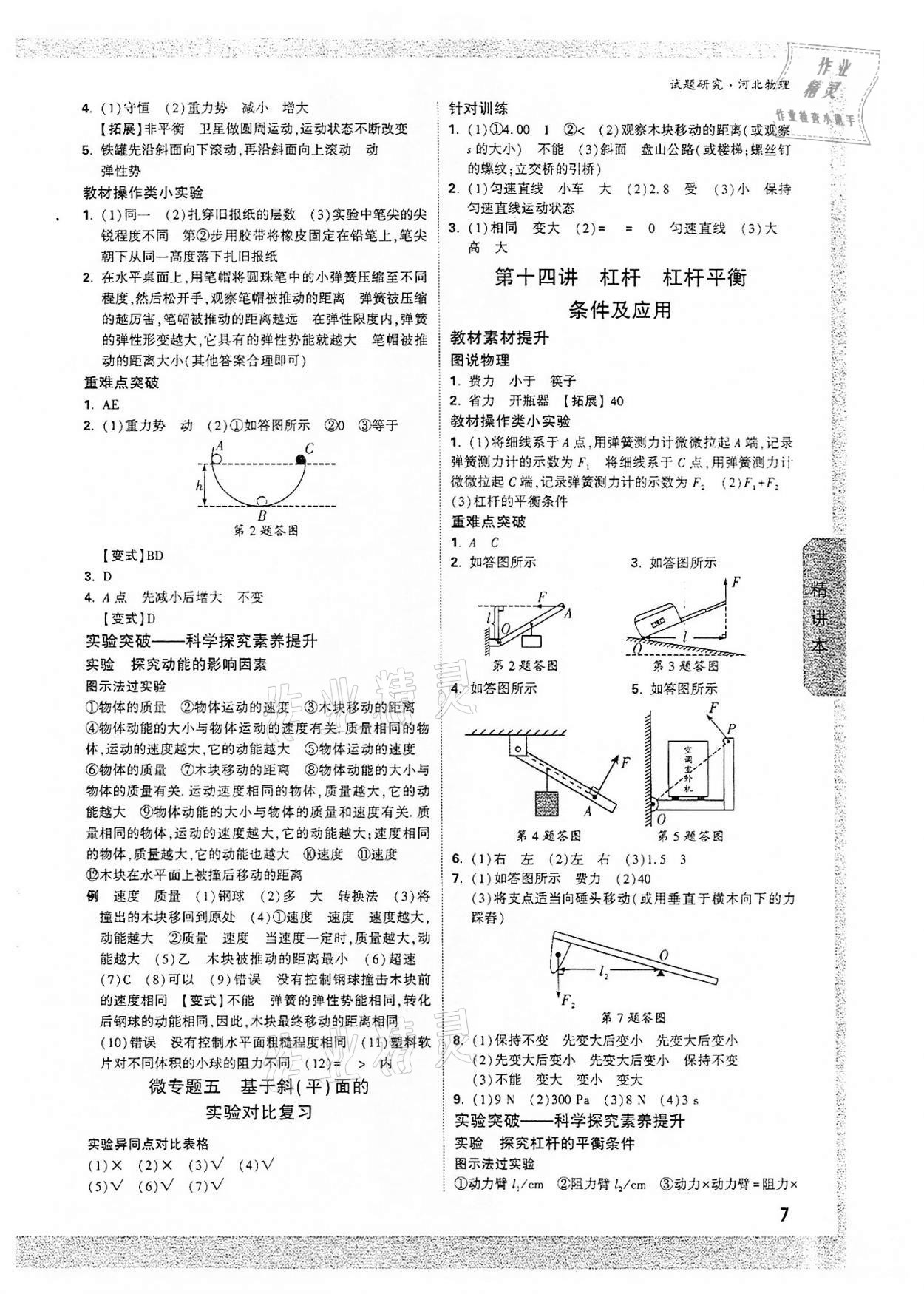 2022年萬唯中考試題研究物理河北專版 參考答案第6頁