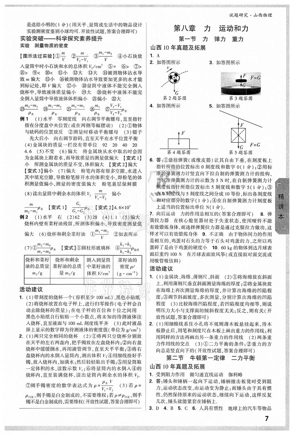 2022年萬(wàn)唯中考試題研究物理山西專(zhuān)版 參考答案第6頁(yè)