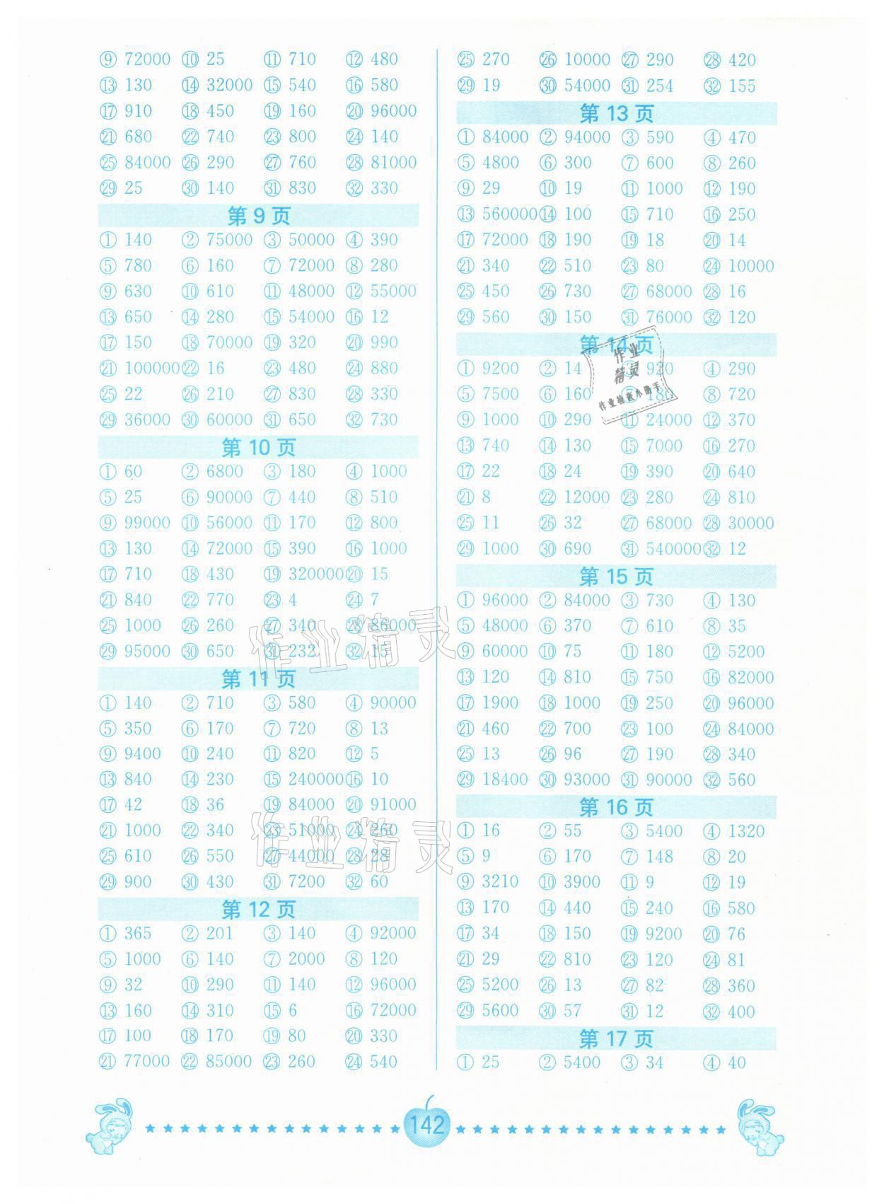 2021年超能學(xué)典口算題卡五年級數(shù)學(xué)上冊江蘇版 參考答案第2頁