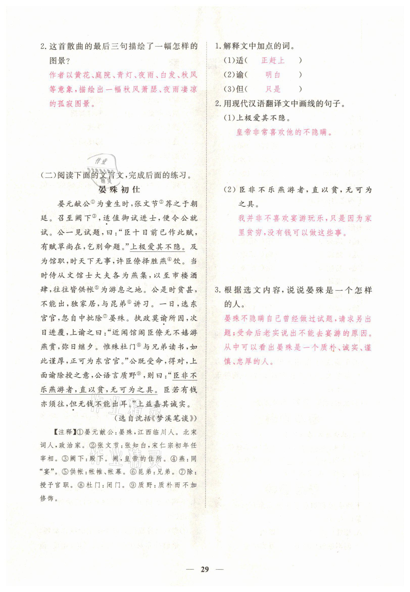 2022年一課一練創(chuàng)新練習(xí)九年級(jí)語(yǔ)文下冊(cè)人教版 第29頁(yè)