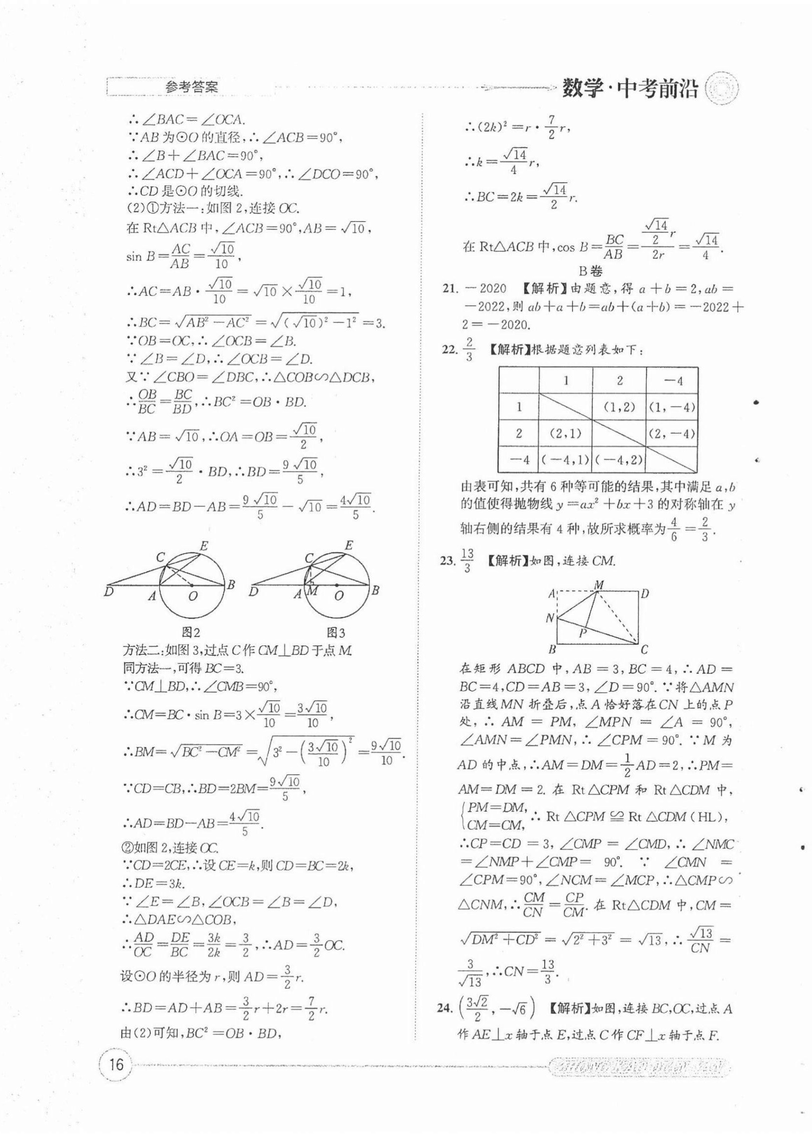 2022年中考前沿?cái)?shù)學(xué) 第16頁