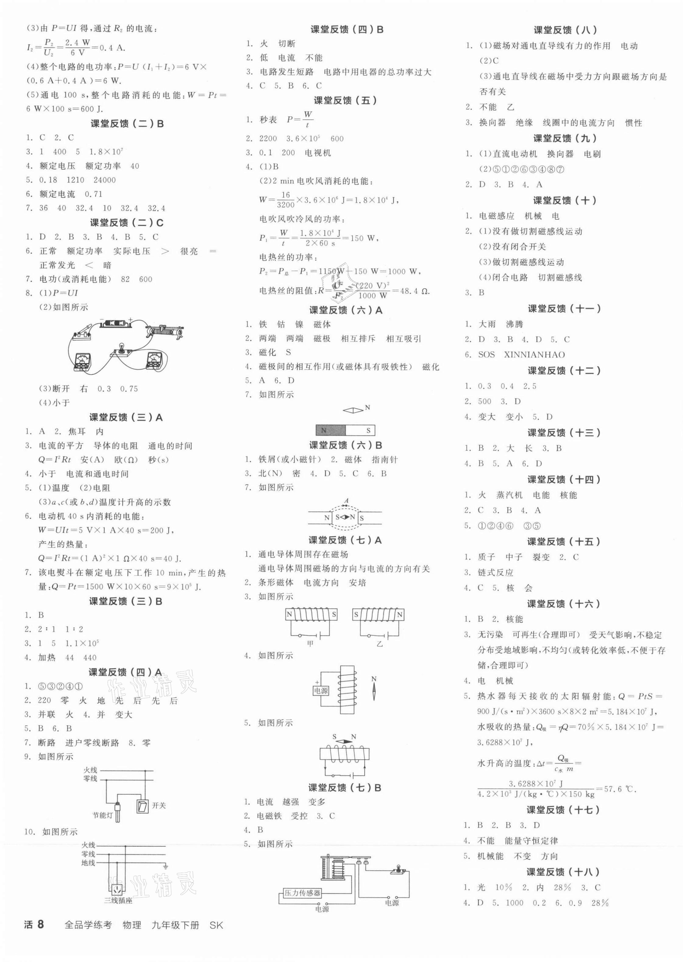 2022年全品學練考九年級物理下冊蘇科版 第3頁