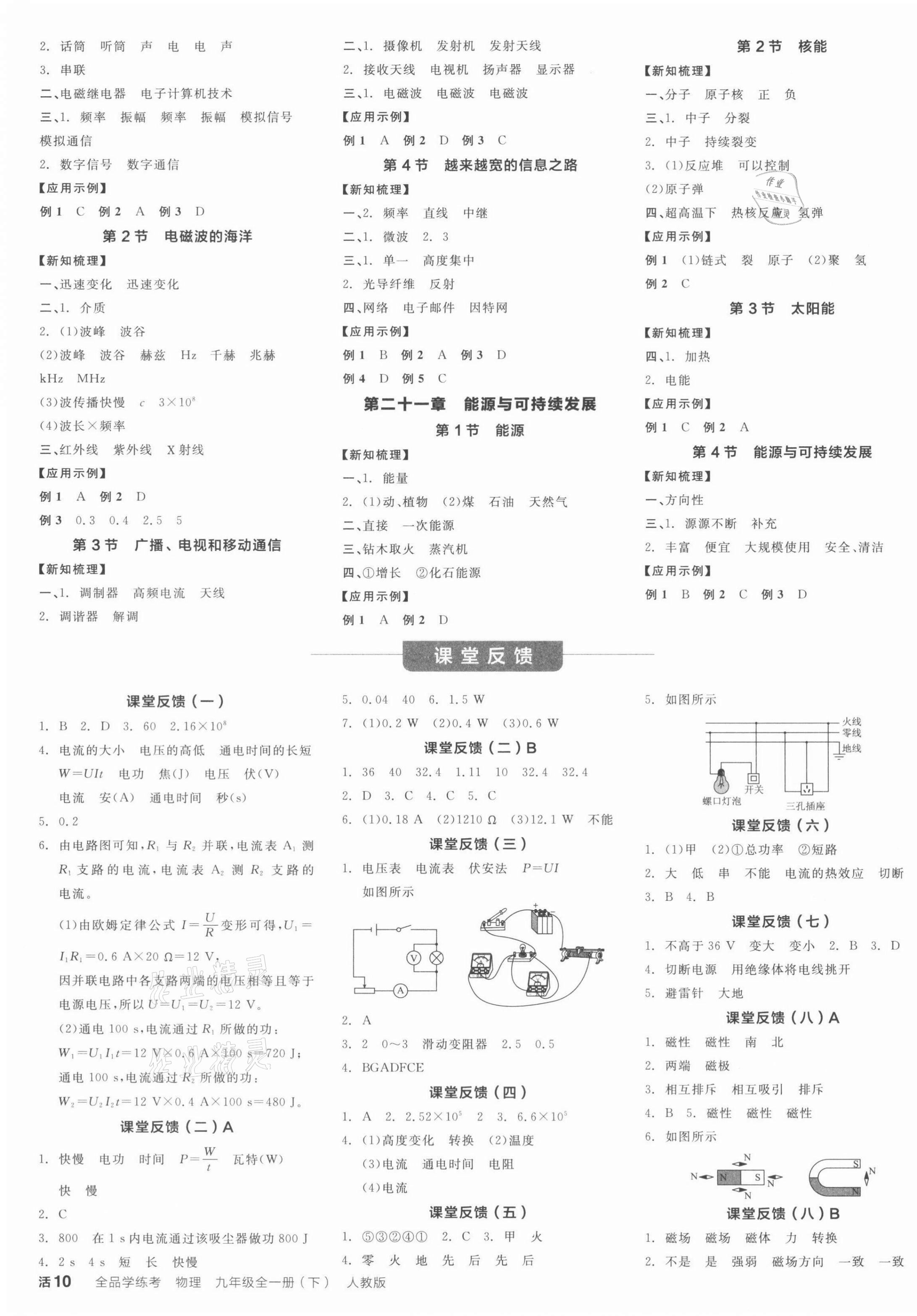 2022年全品學(xué)練考九年級(jí)物理下冊(cè)人教版 第3頁(yè)