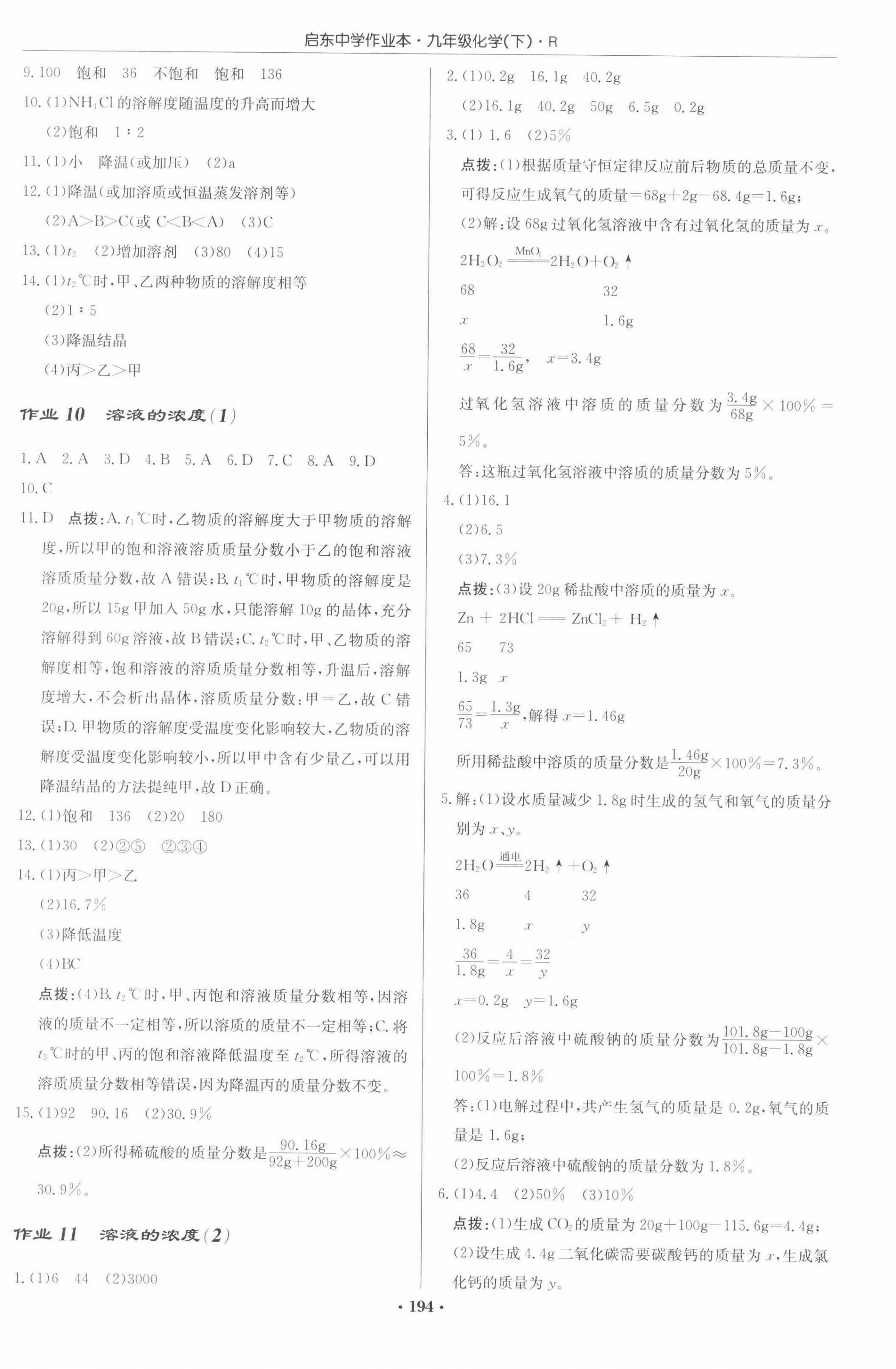 2022年启东中学作业本九年级化学下册人教版 第4页