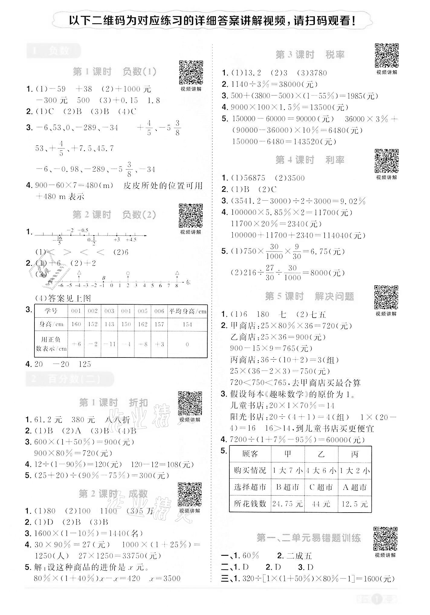 2022年陽(yáng)光同學(xué)課時(shí)達(dá)標(biāo)訓(xùn)練六年級(jí)數(shù)學(xué)下冊(cè)人教版浙江專版 第1頁(yè)