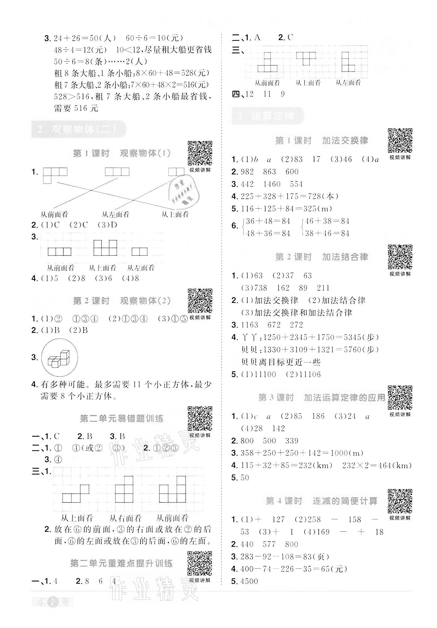 2022年陽(yáng)光同學(xué)課時(shí)達(dá)標(biāo)訓(xùn)練四年級(jí)數(shù)學(xué)下冊(cè)人教版浙江專版 第2頁(yè)