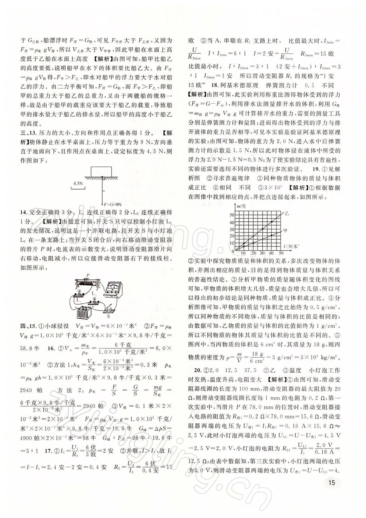 2022年中考一模卷實(shí)戰(zhàn)真題卷物理 參考答案第15頁