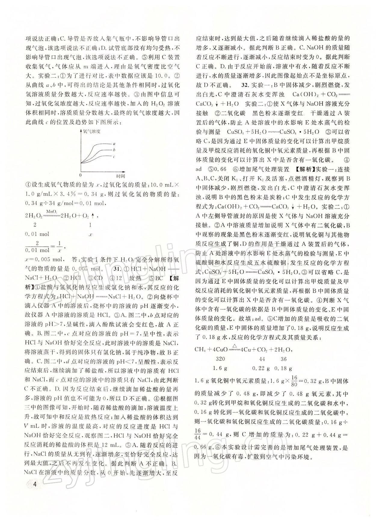 2022年中考一模卷实战真题卷化学 参考答案第4页