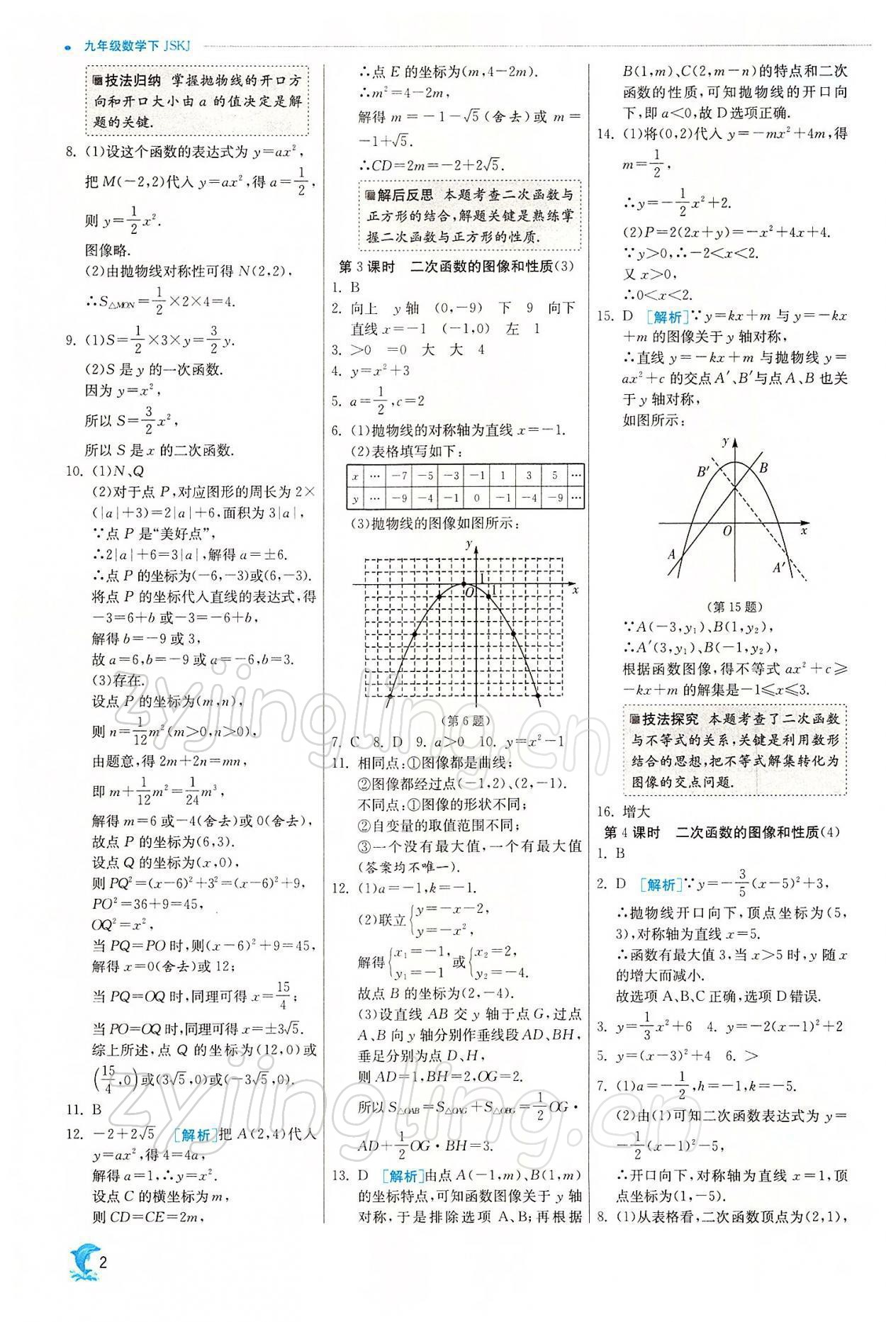 2022年實驗班提優(yōu)訓(xùn)練九年級數(shù)學(xué)下冊蘇科版江蘇專用 參考答案第2頁