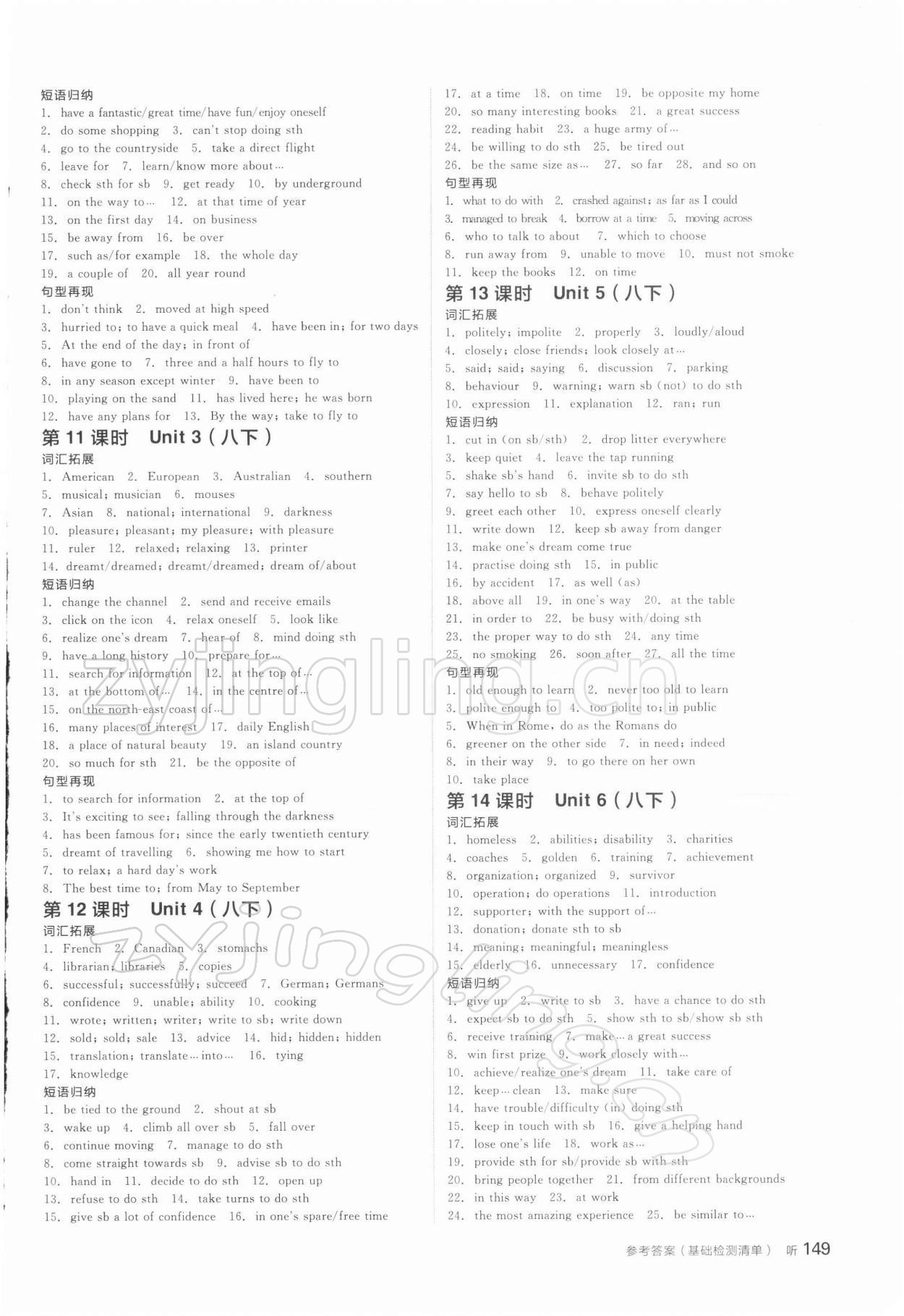 2022年全品中考复习方案英语连云港专版 参考答案第4页