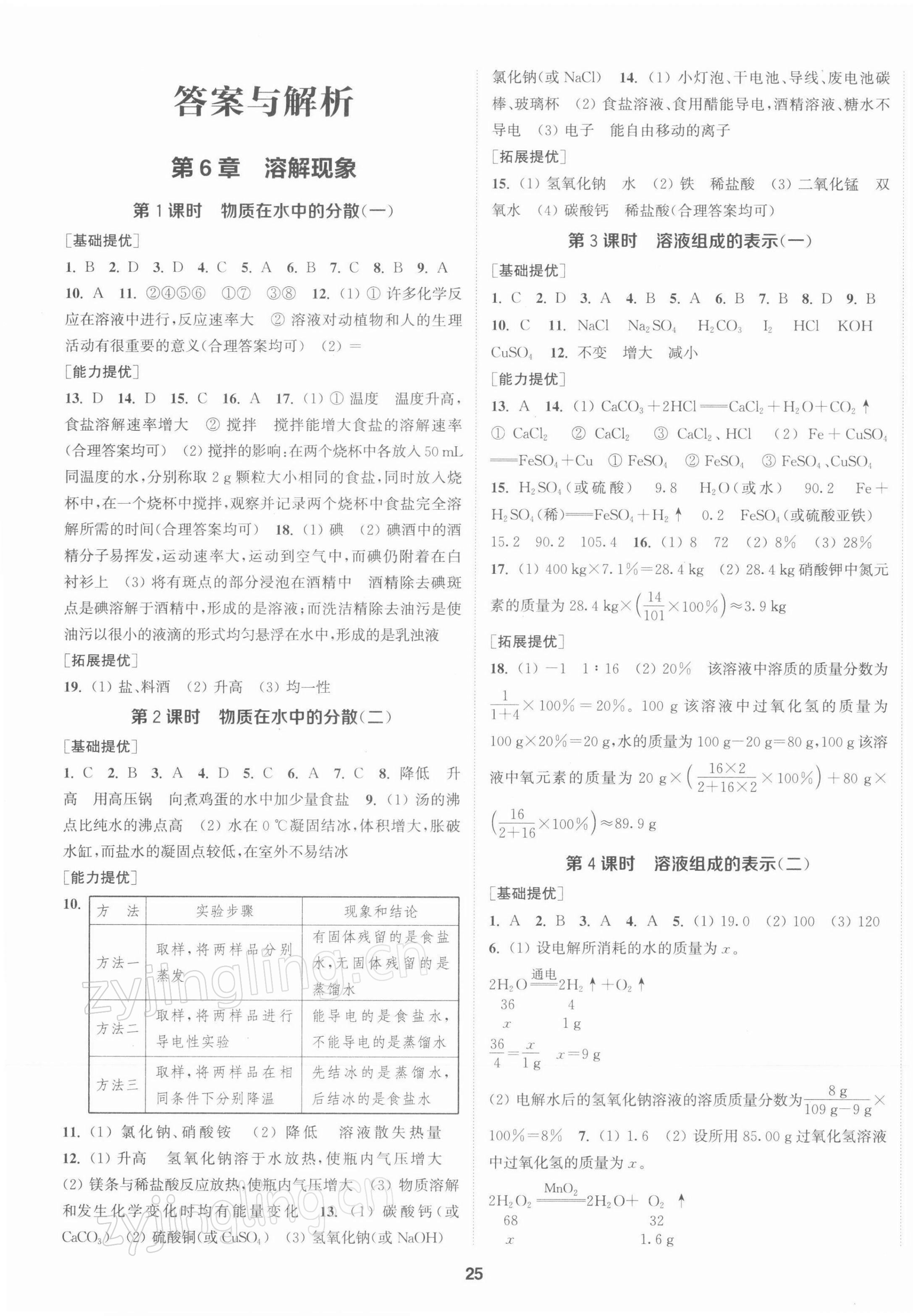 2022年金鑰匙提優(yōu)訓(xùn)練課課練九年級化學(xué)下冊滬教版徐州專用 第1頁