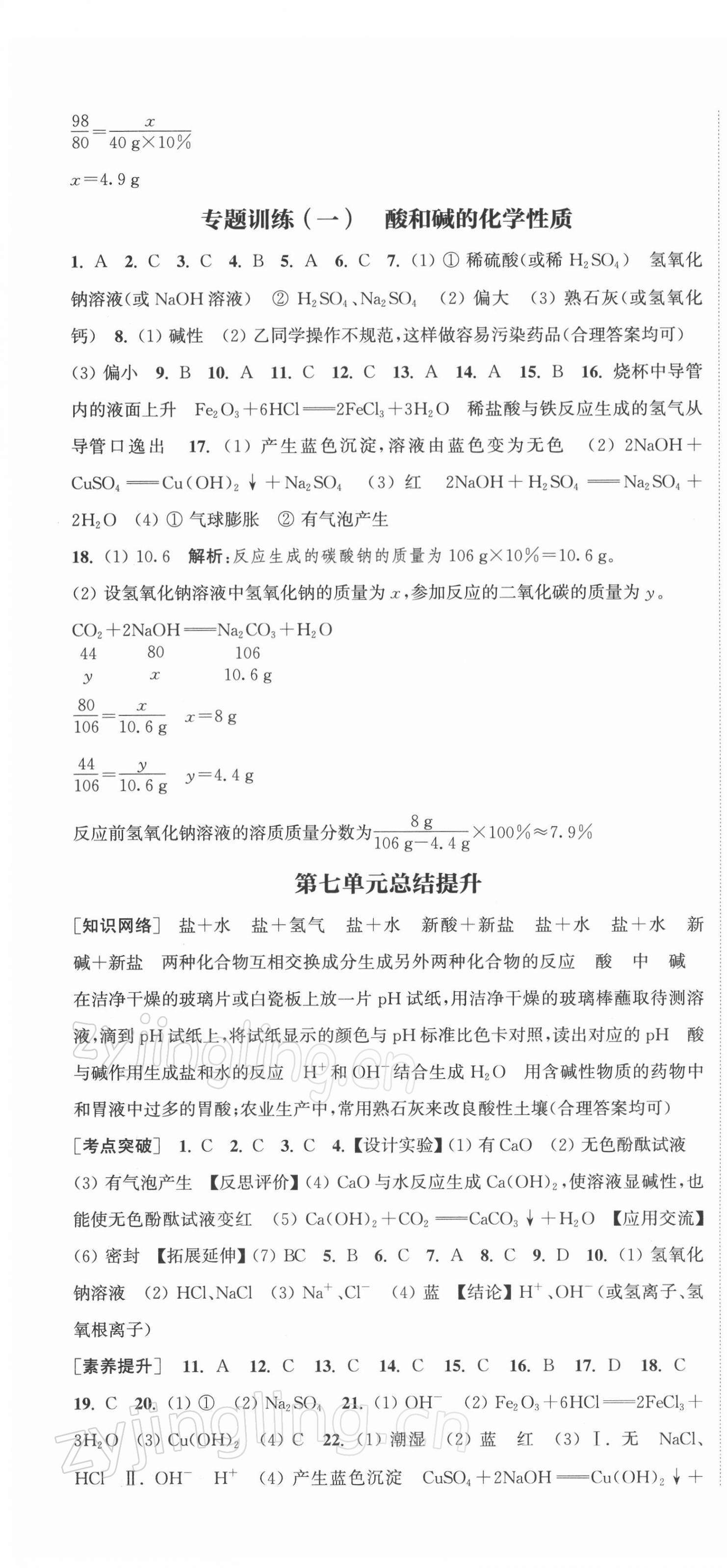 2022年通城學(xué)典課時(shí)作業(yè)本九年級化學(xué)下冊魯教版 第4頁