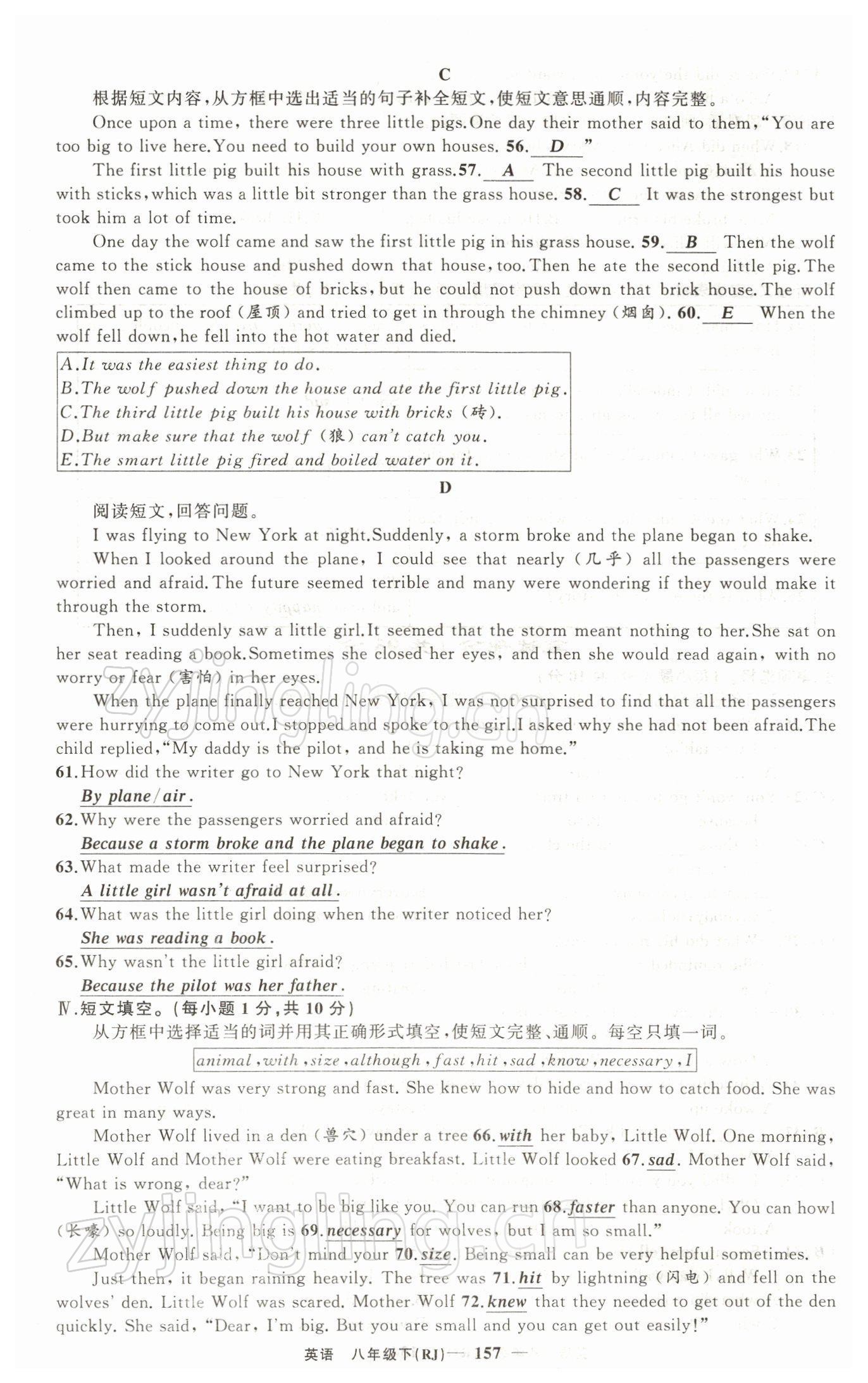 2022年四清導(dǎo)航八年級(jí)英語(yǔ)下冊(cè)人教版黃石專版 第17頁(yè)