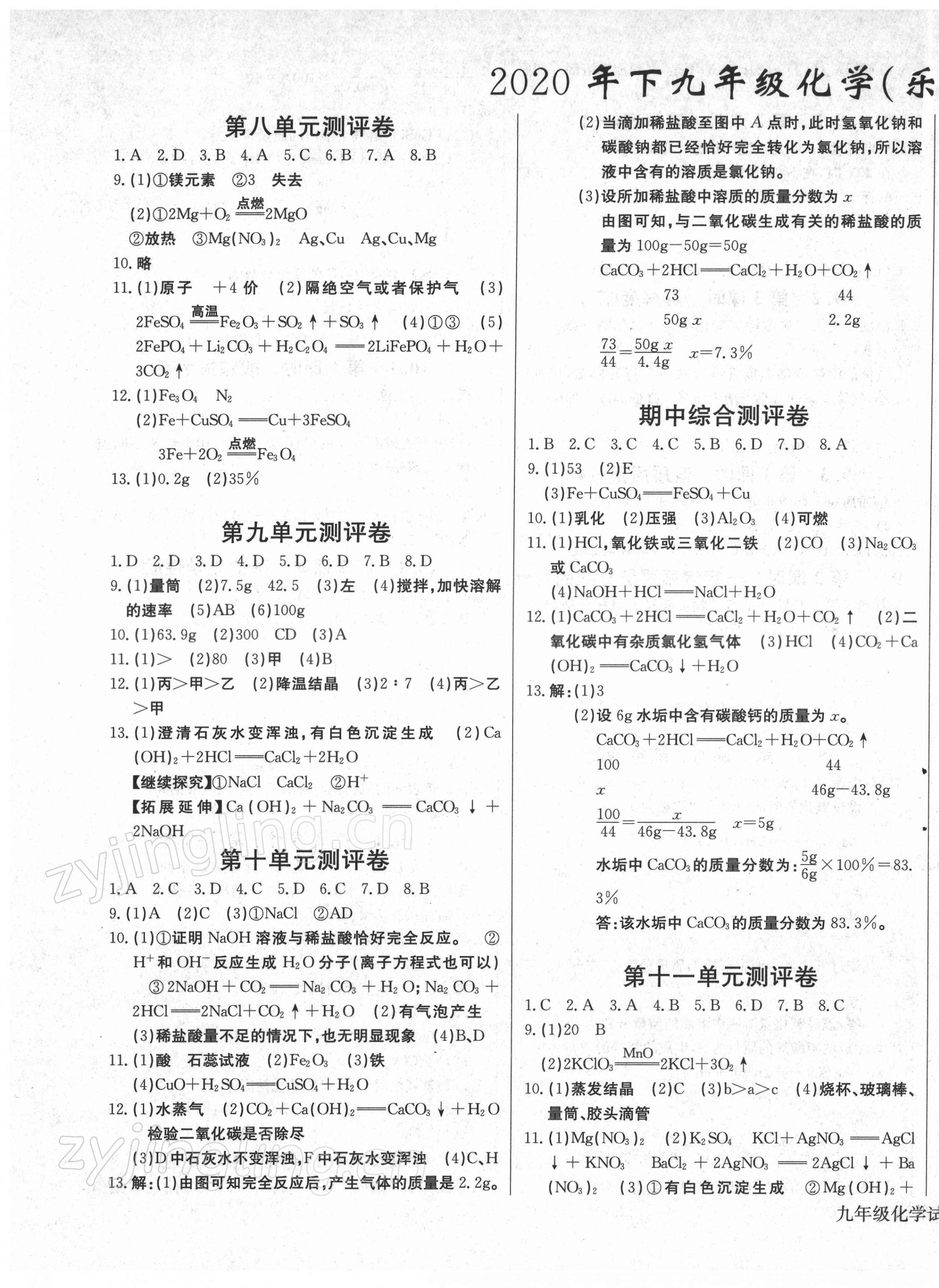 2022年乐学课堂课时学讲练九年级化学下册人教版 第1页