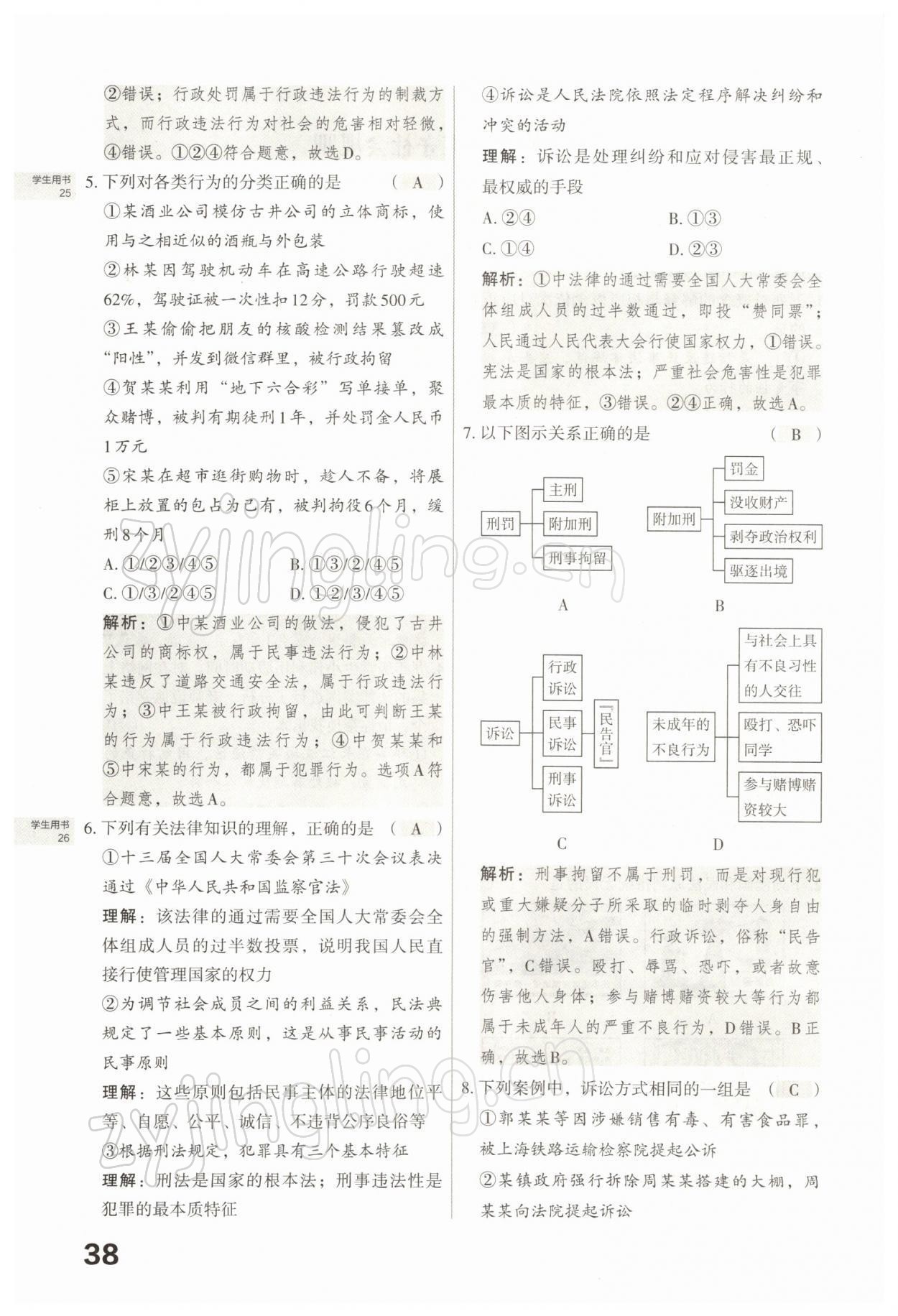 2022年滾動(dòng)遷移中考總復(fù)習(xí)道德與法治山西專(zhuān)版 參考答案第80頁(yè)