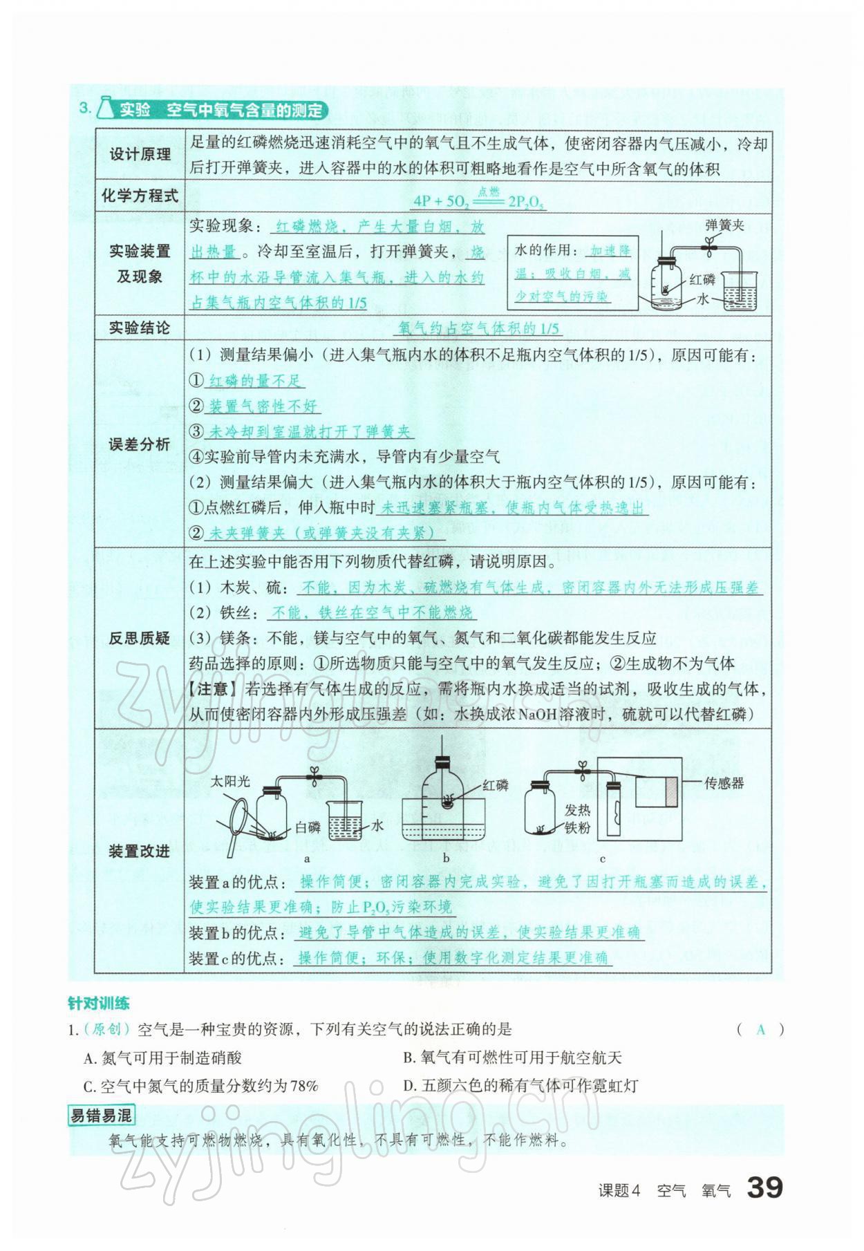 2022年滾動遷移中考總復(fù)習(xí)化學(xué)山西專版 參考答案第73頁