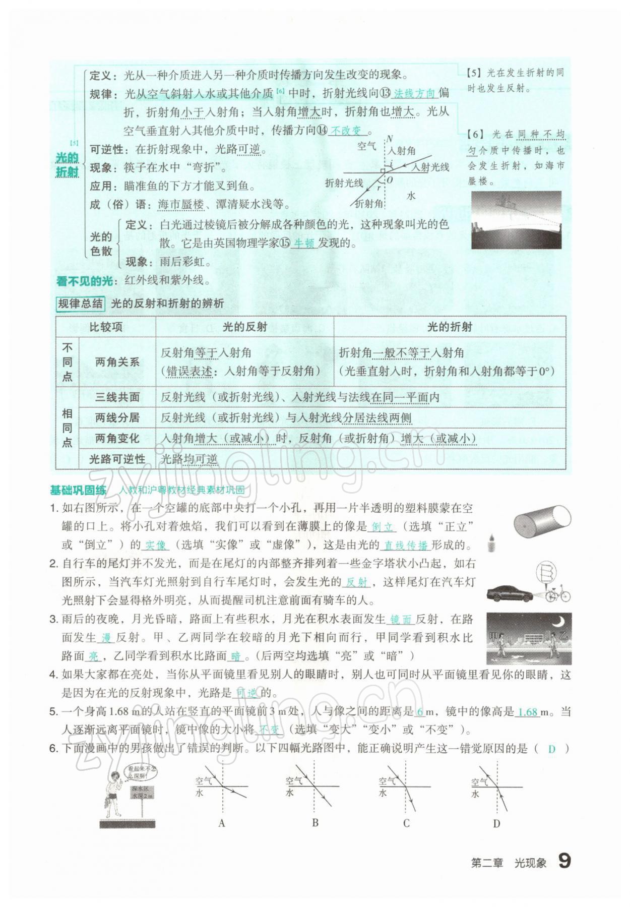 2022年滾動(dòng)遷移中考總復(fù)習(xí)物理山西專版 參考答案第15頁