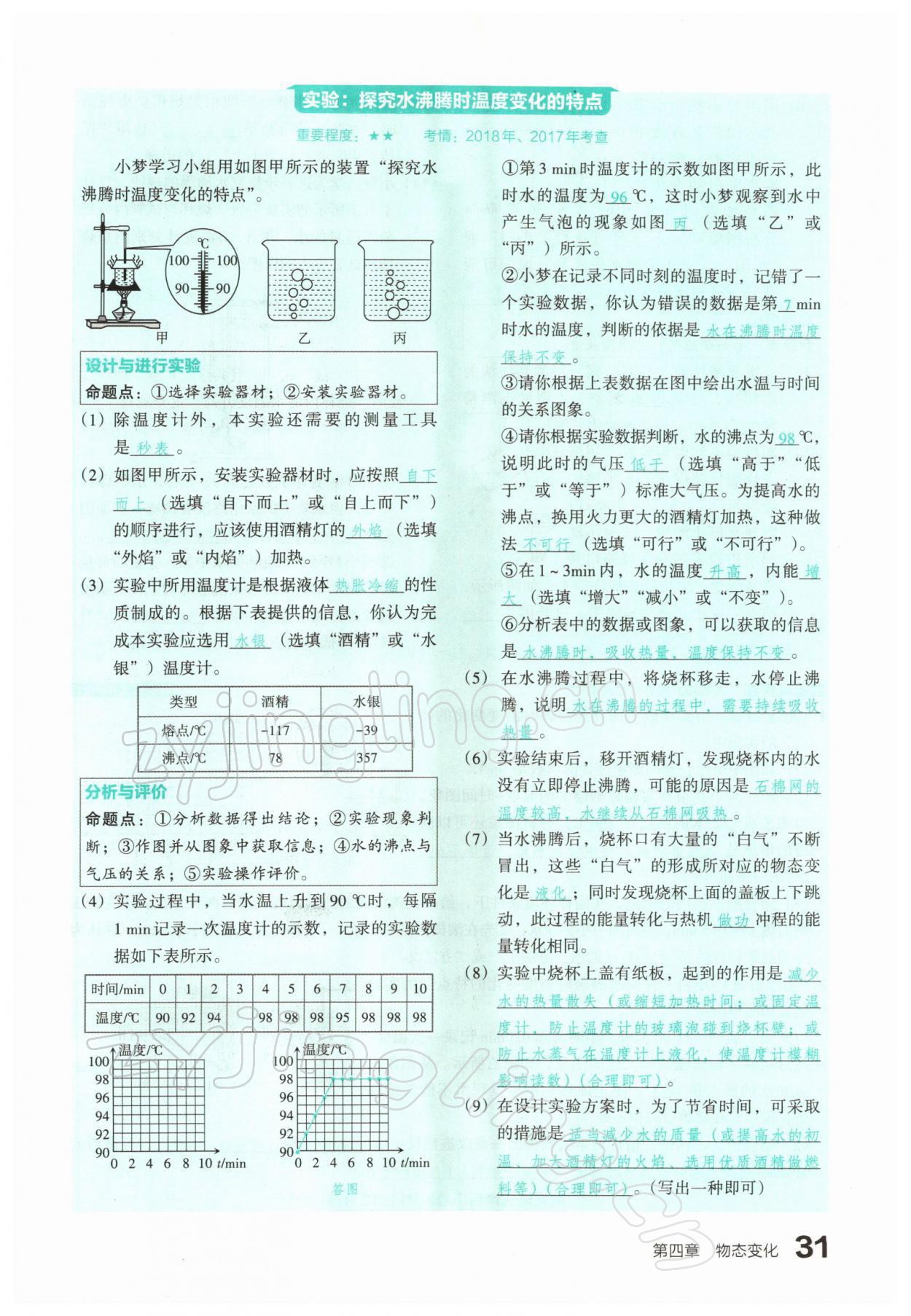 2022年滚动迁移中考总复习物理山西专版 参考答案第59页