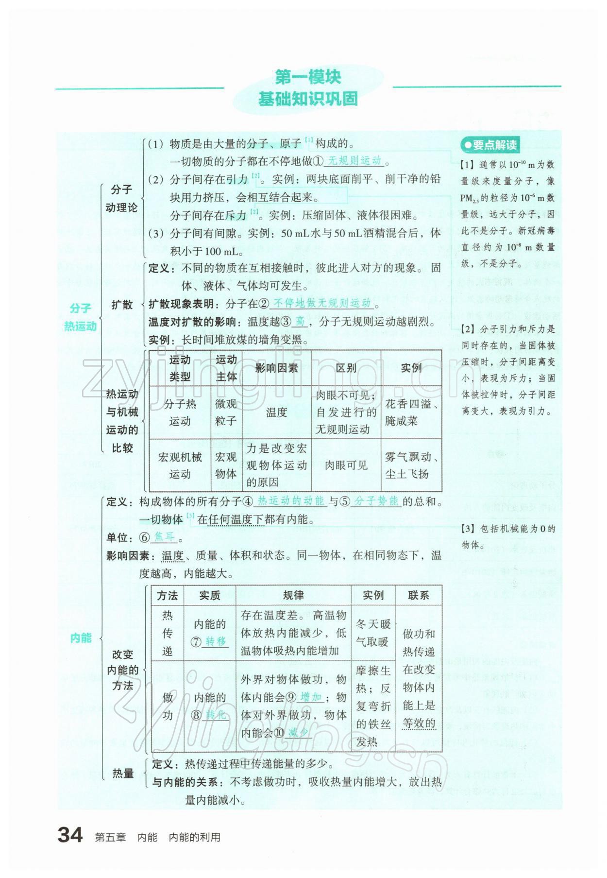 2022年滚动迁移中考总复习物理山西专版 参考答案第65页