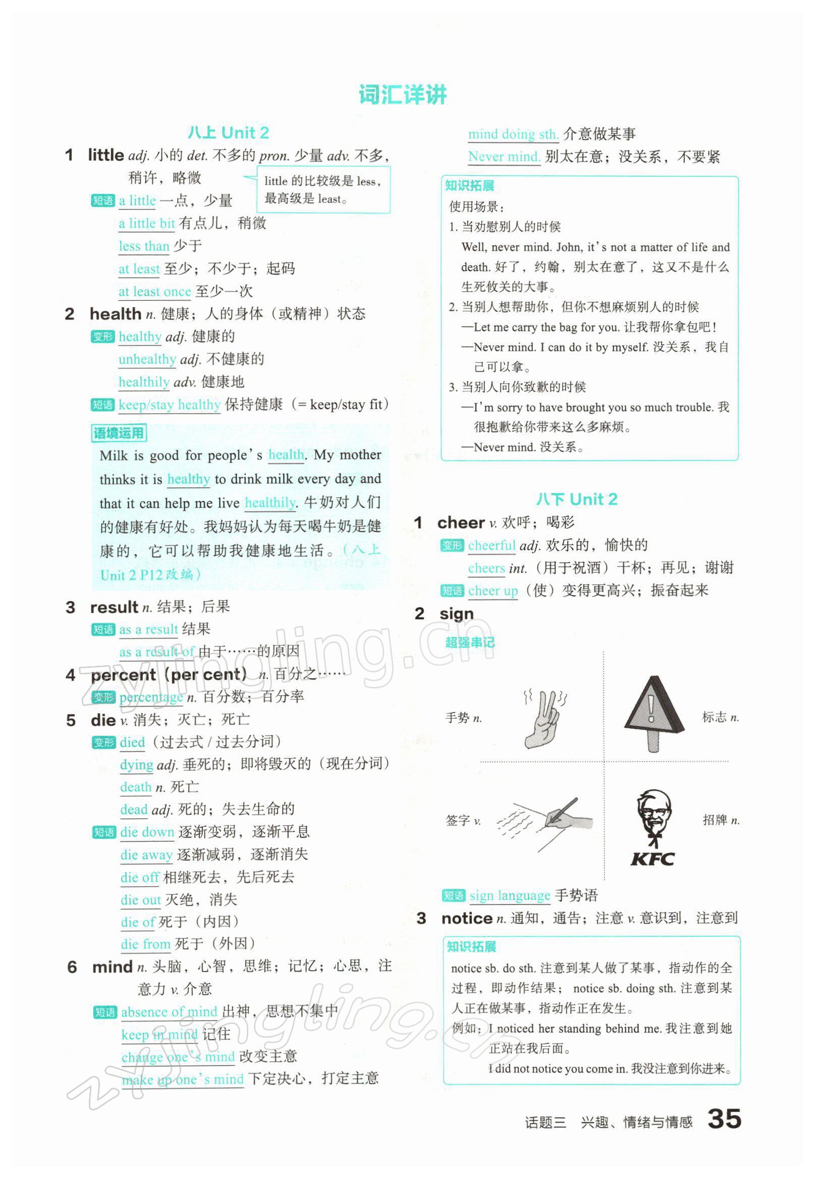 2022年滾動(dòng)遷移中考總復(fù)習(xí)英語山西專版 參考答案第65頁